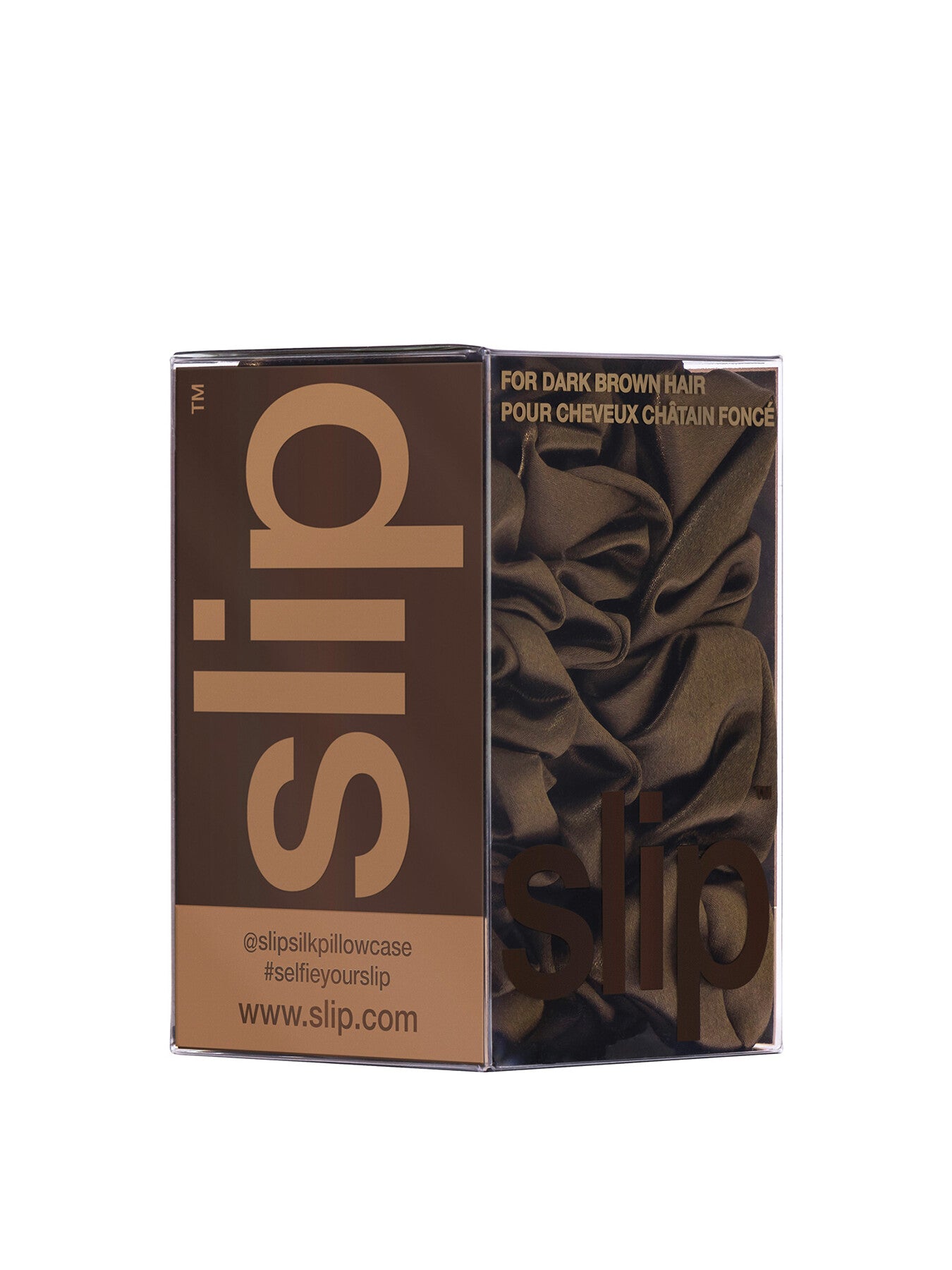 Pure Silk Assorted Scrunchies Set Of 3 Dark Brown