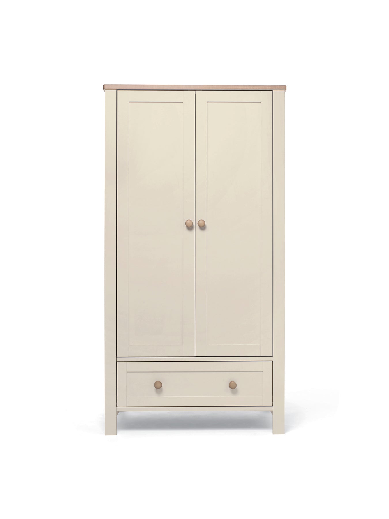 Wedmore 3 Piece Cot Bed Set with Dresser Changer & Wardrobe White Natural