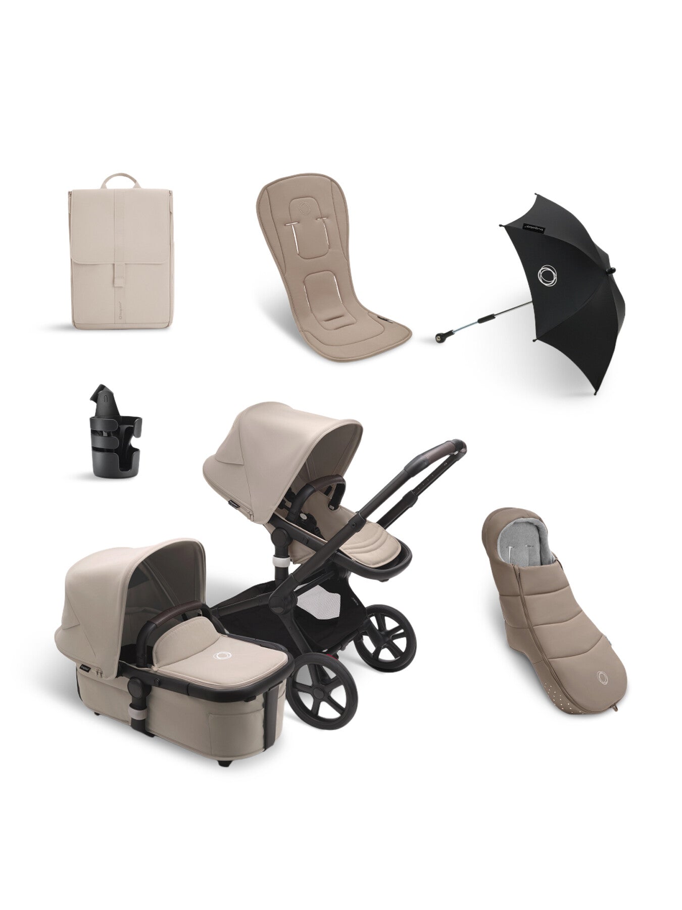 Fox 5 Essential Pushchair Bundle Taupe 6-Piece