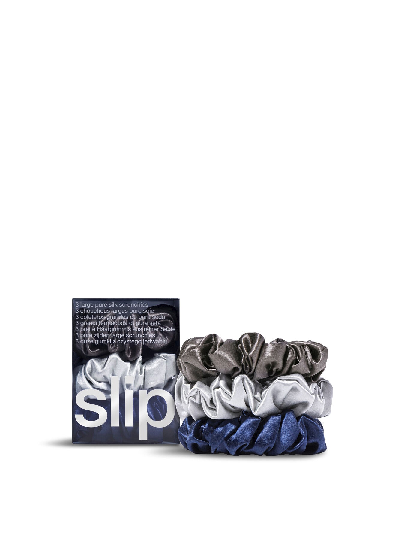 slip pure silk large scrunchies - midnight