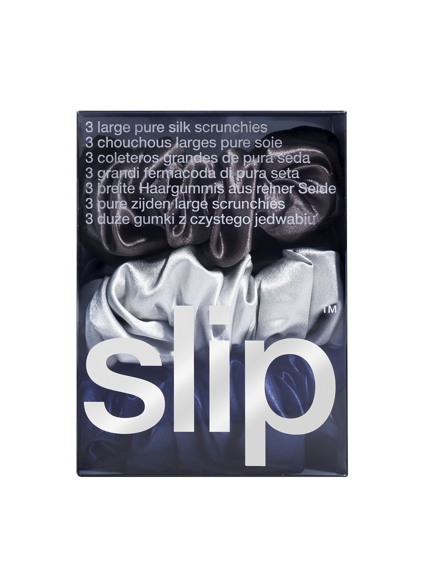 slip pure silk large scrunchies - midnight
