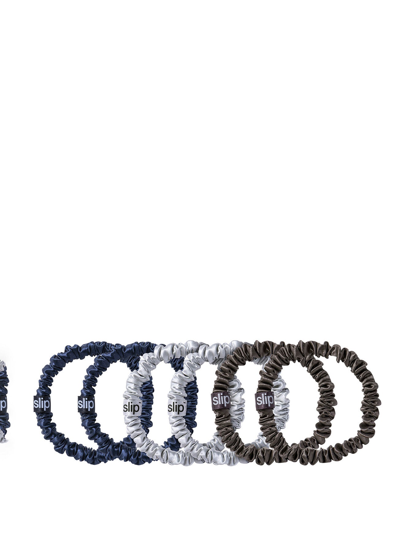 slip pure silk skinny scrunchies - midnight