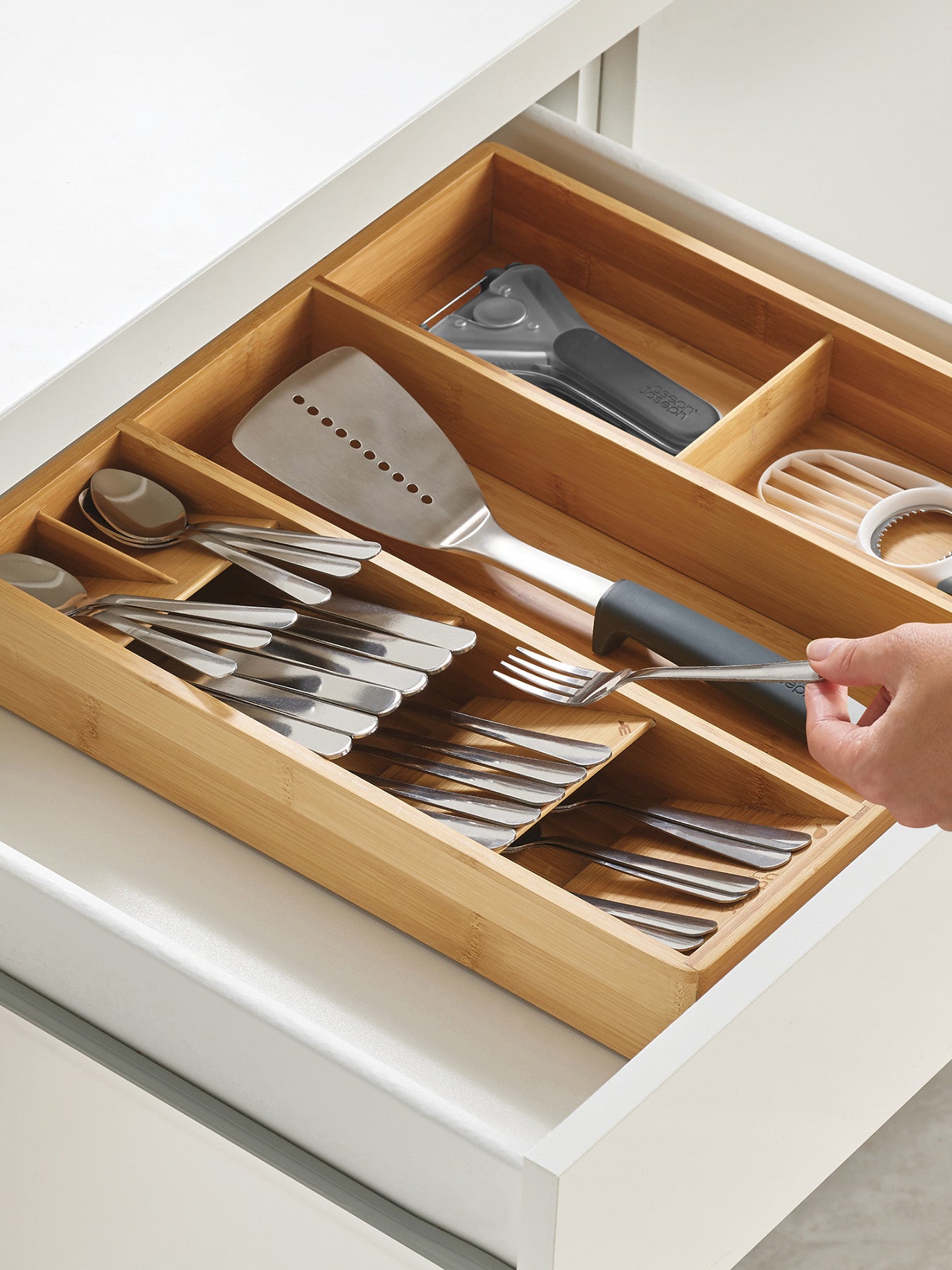 DrawerStore Bamboo Cutlery Utensil Gadget Organiser