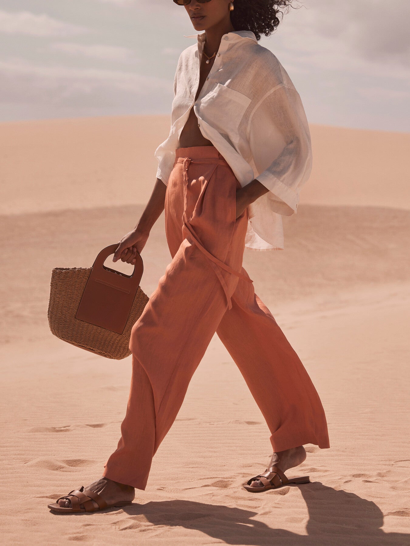 Linen Belted Trousers