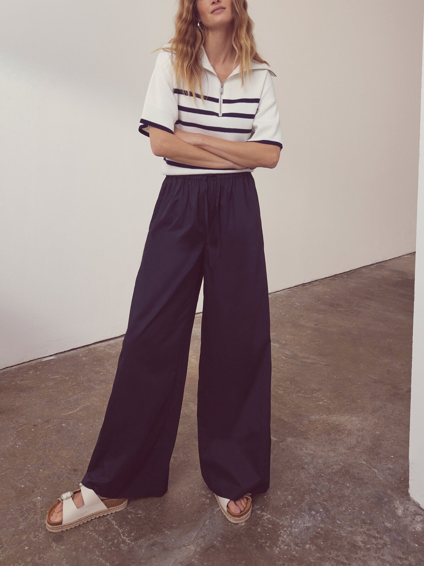 Cotton Wide Trousers