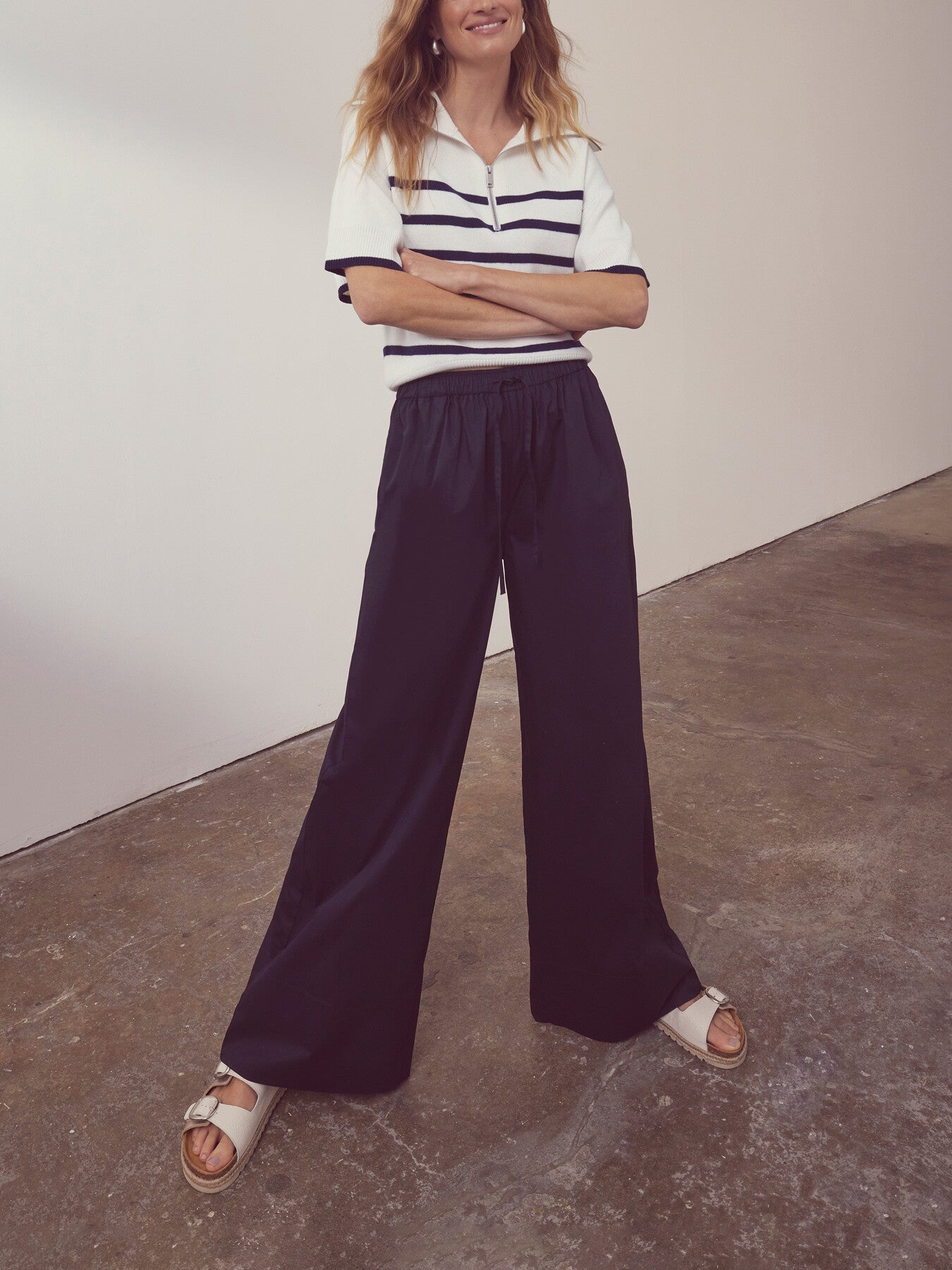 Cotton Wide Trousers