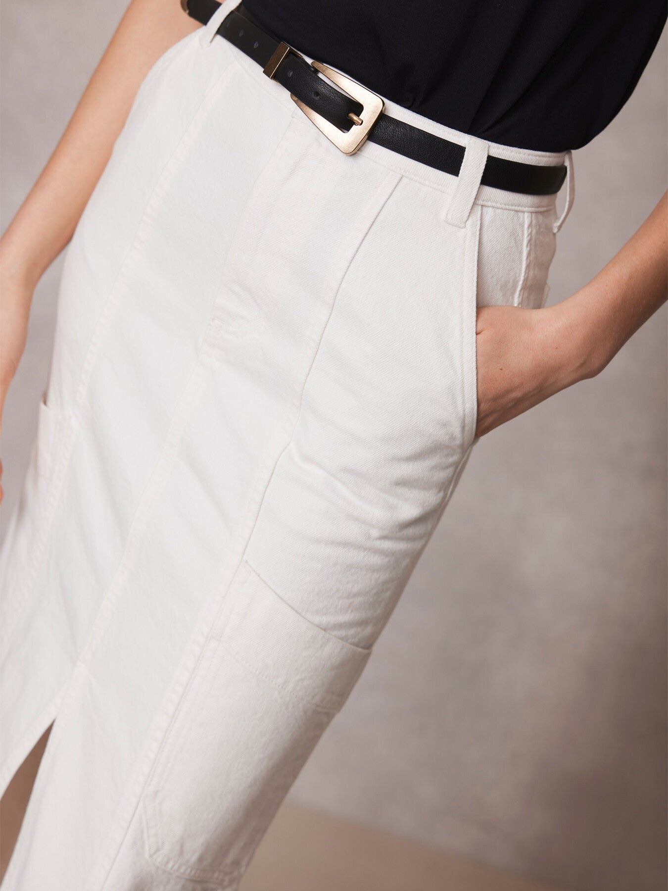 Cargo Pocket Midi Skirt