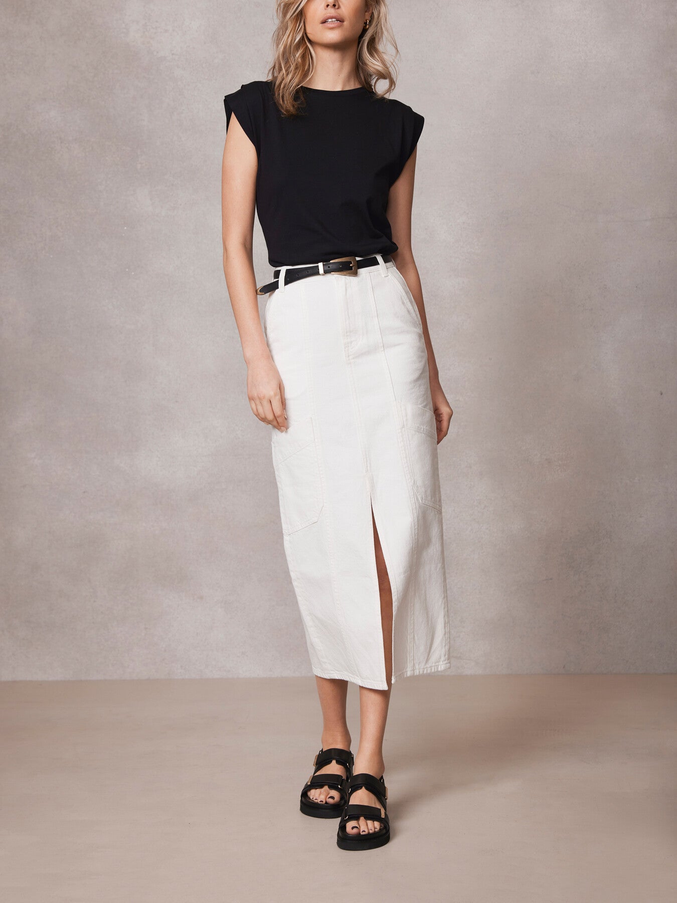 Cargo Pocket Midi Skirt