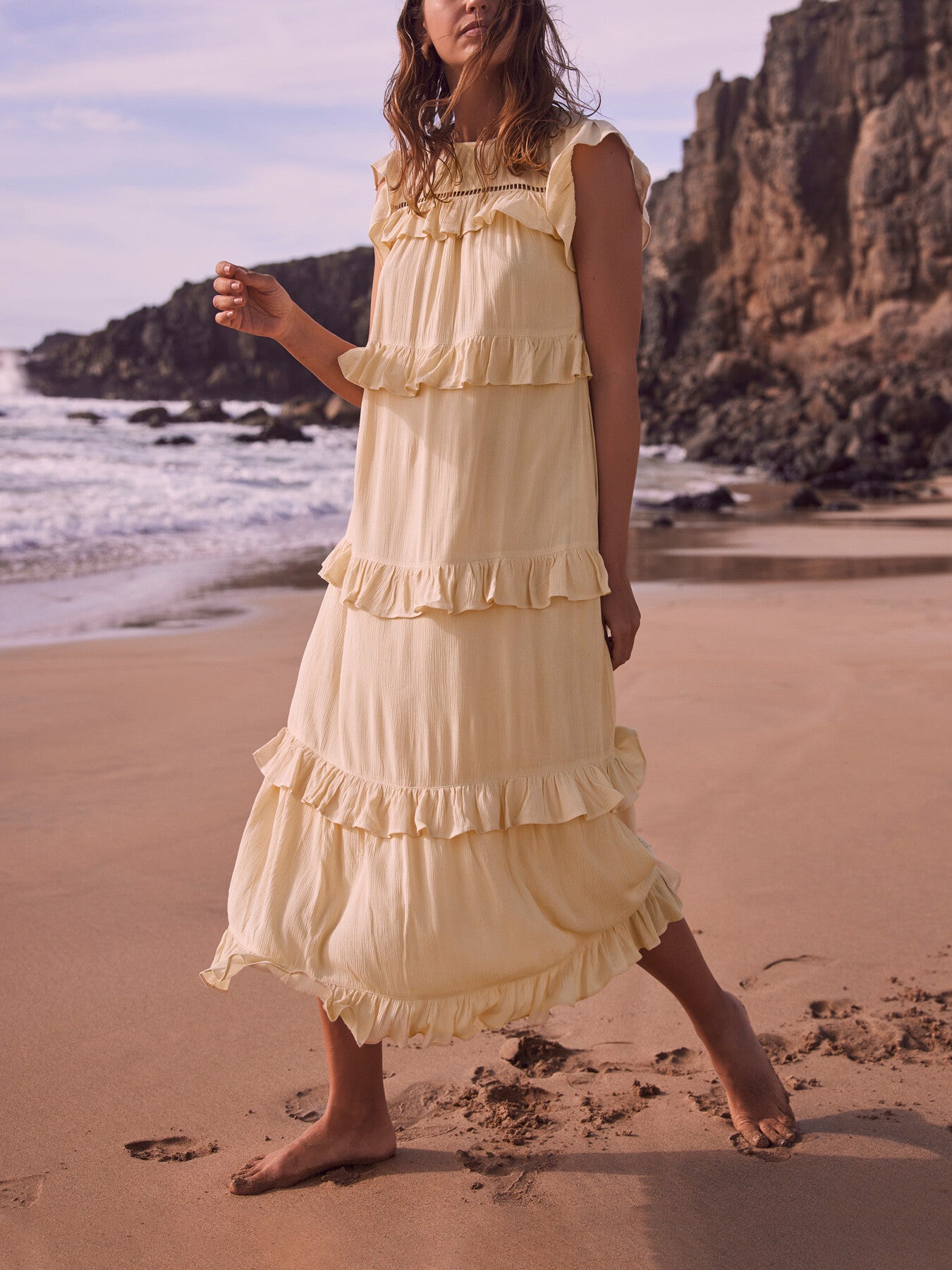 Tiered Ruffle Midi Dress