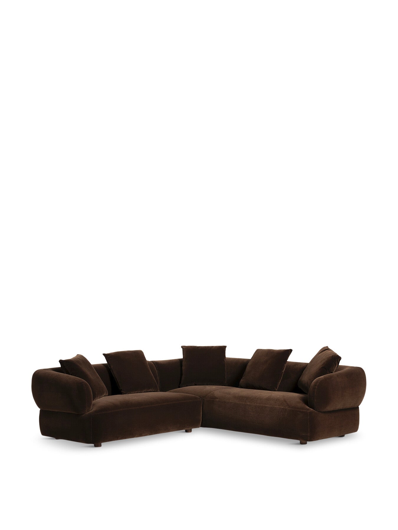 Brown Blume Brown Fabric Corner Sofa