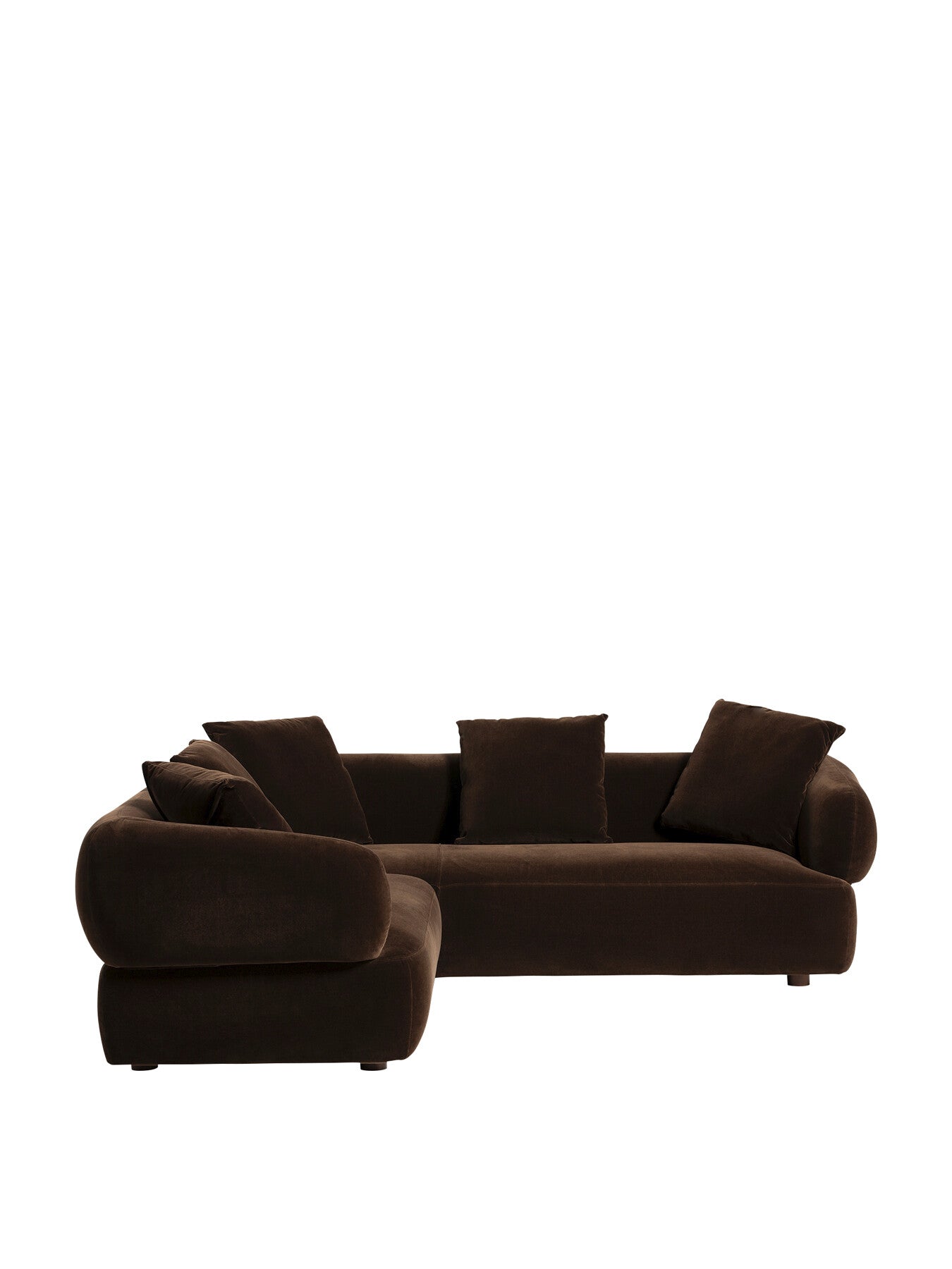 Brown Blume Brown Fabric Corner Sofa