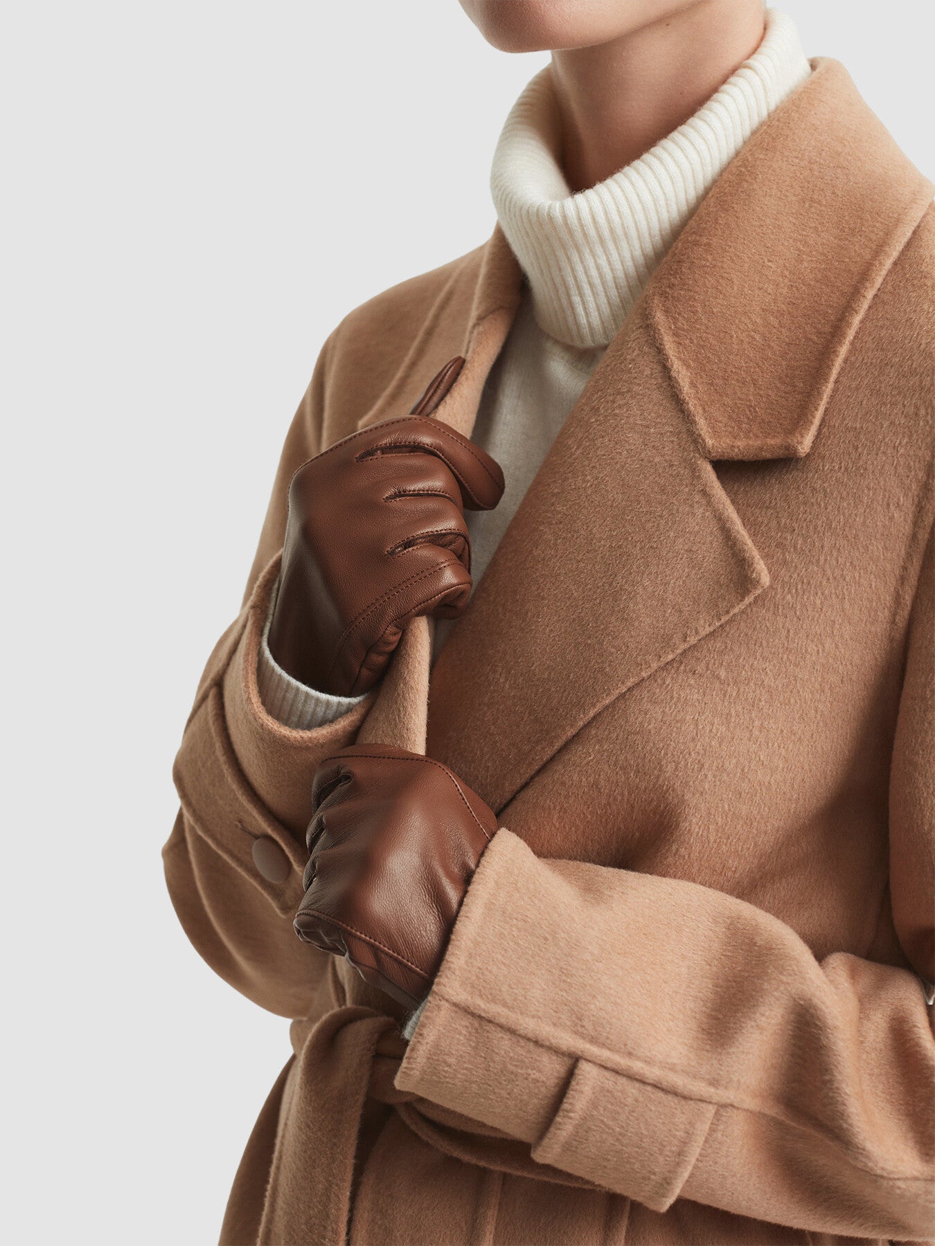 Giselle Leather Ruched Gloves