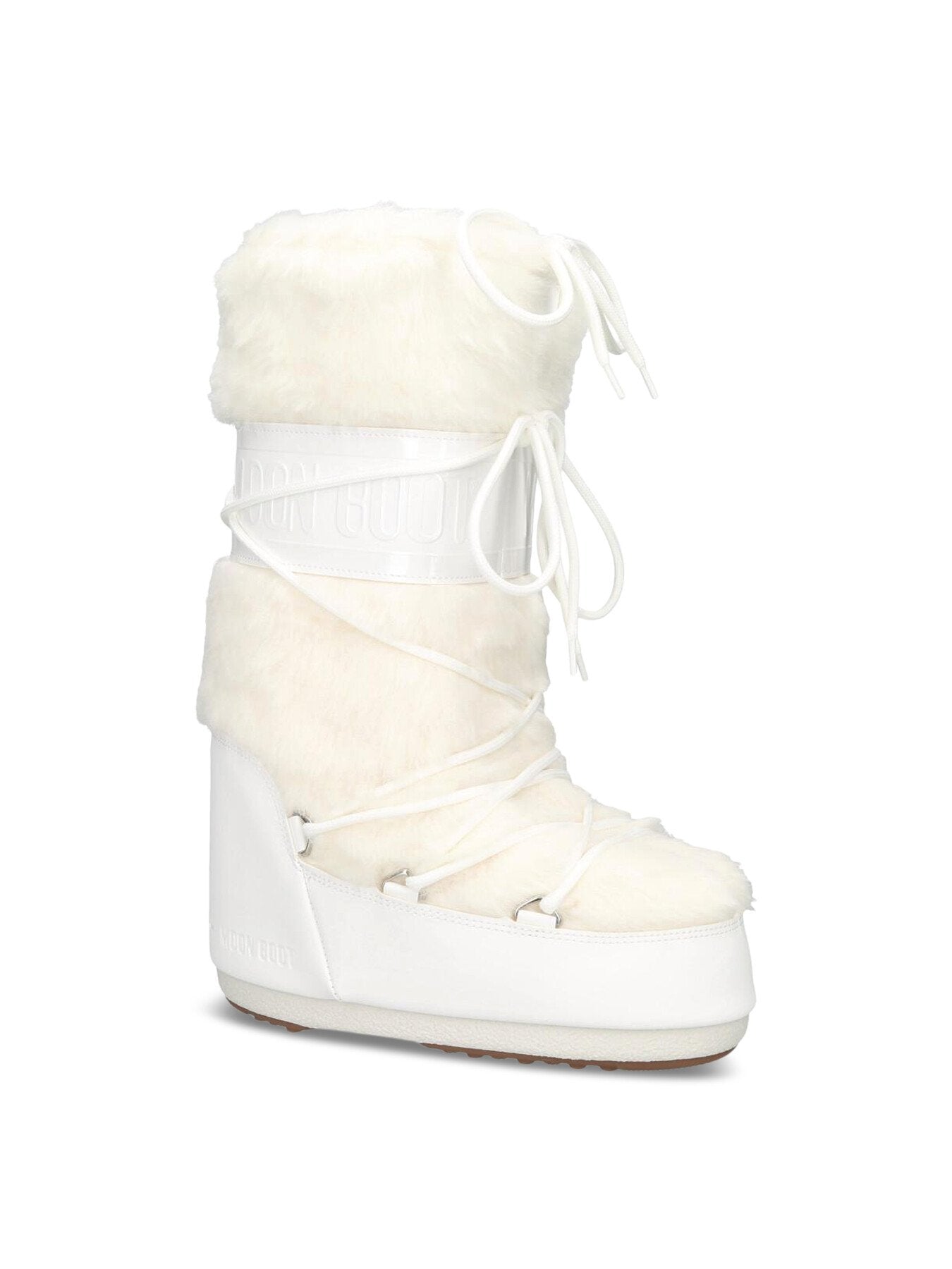 Icon Faux Fur Knee High Boots White