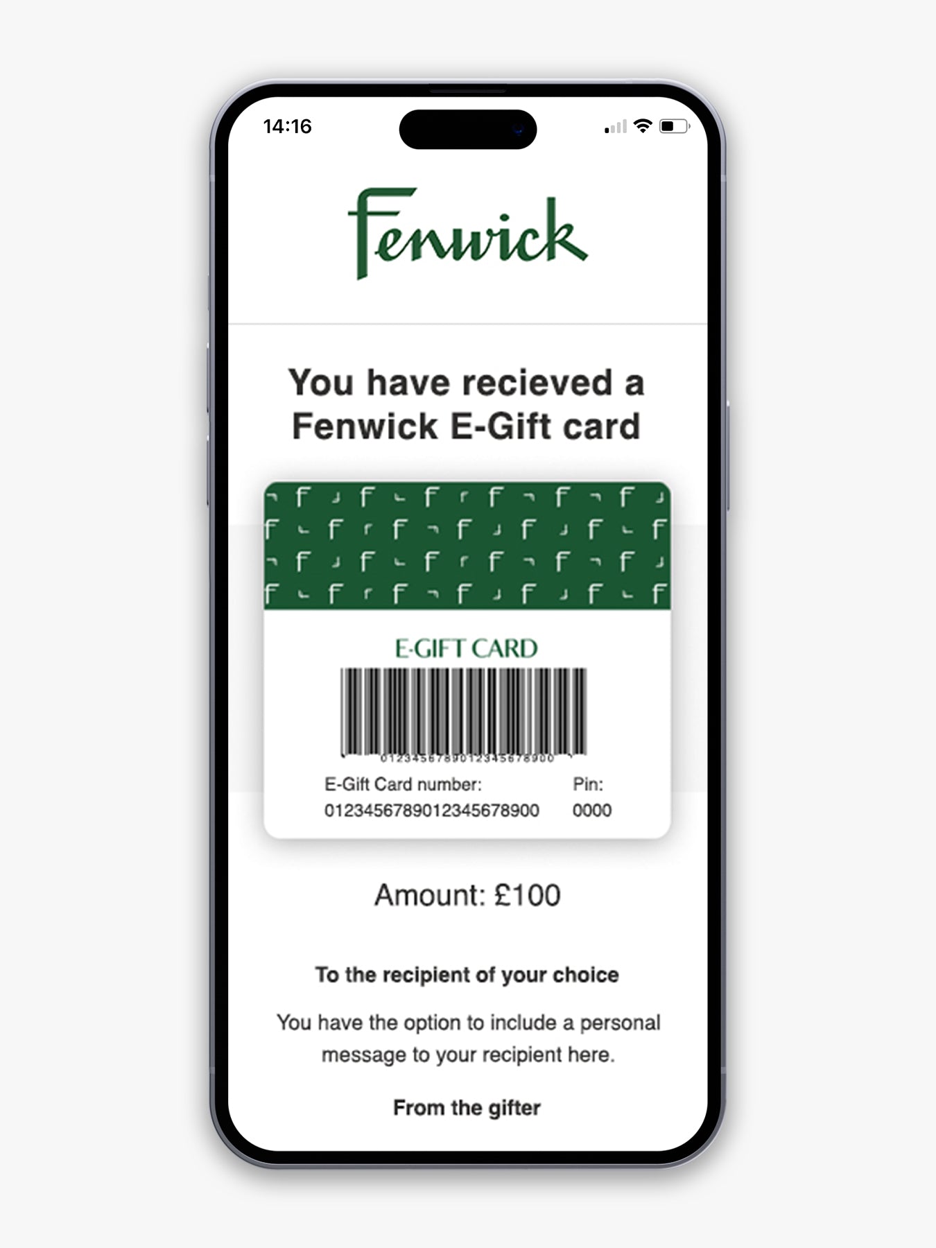 E-gift card