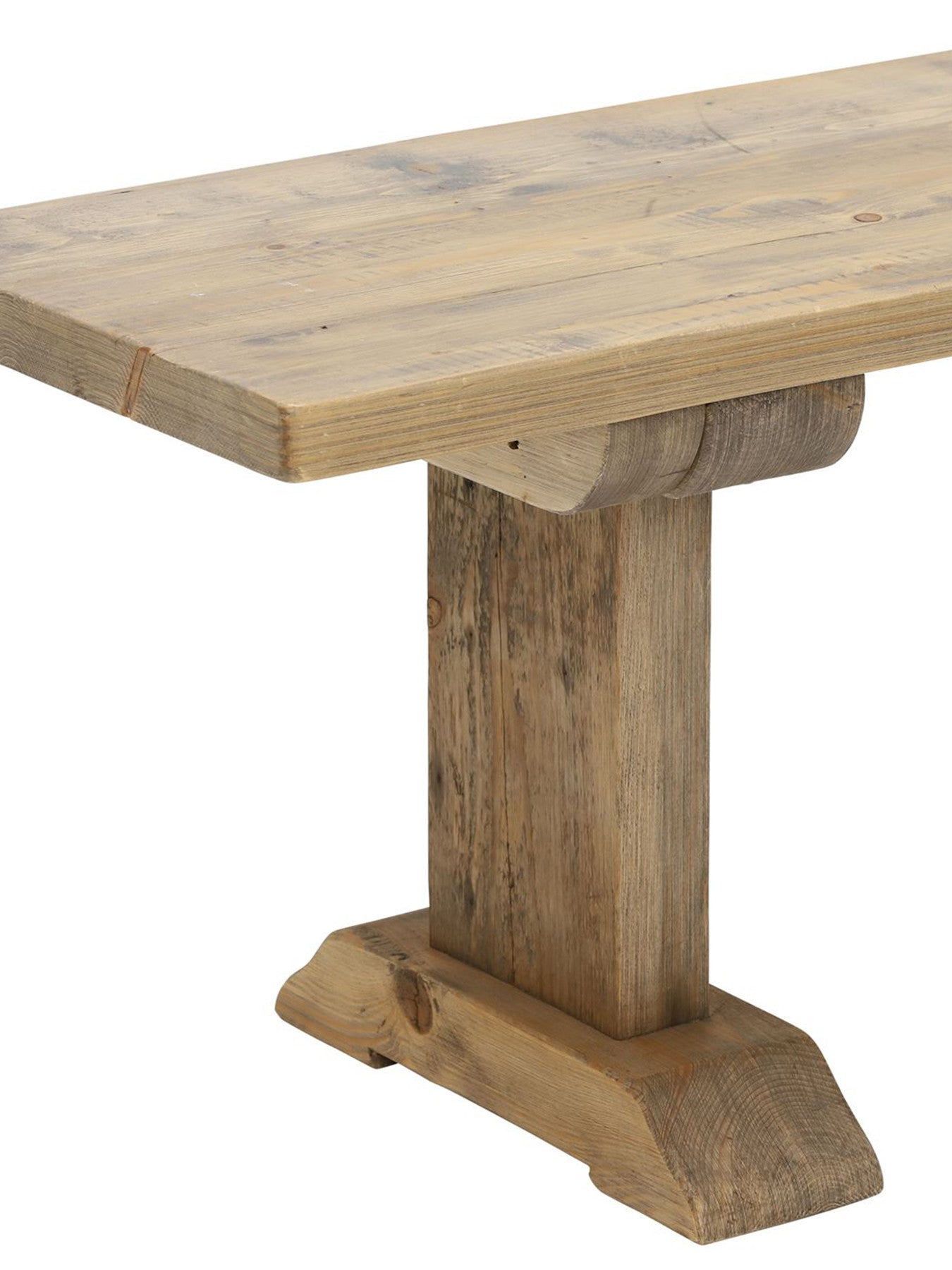 Newsham Reclaimed Wood Bench, Waxed Finish