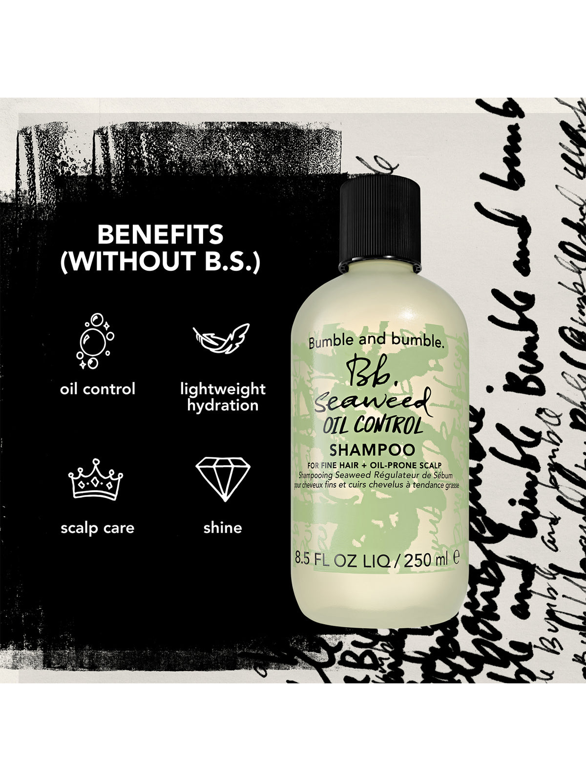 Seaweed Oil Control Shampoo For Fine Hair & Oily Scalp 250ml