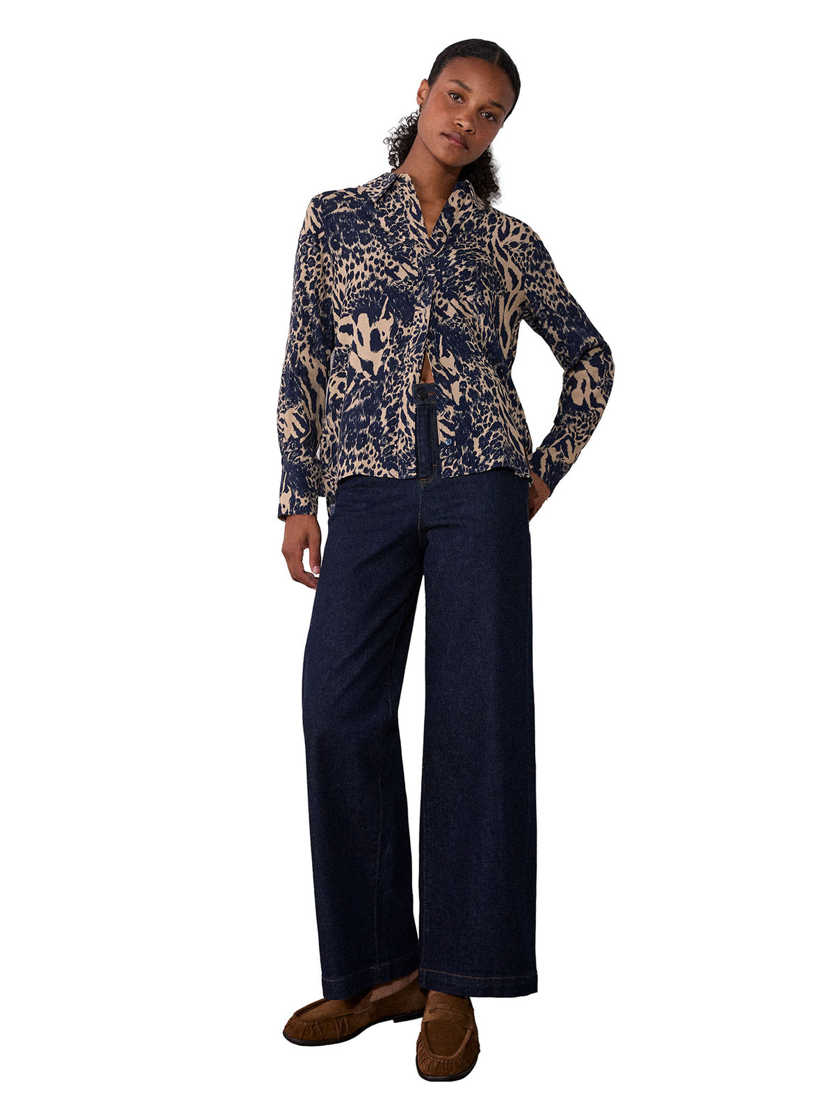 Patchwork Leopard Print Shirt