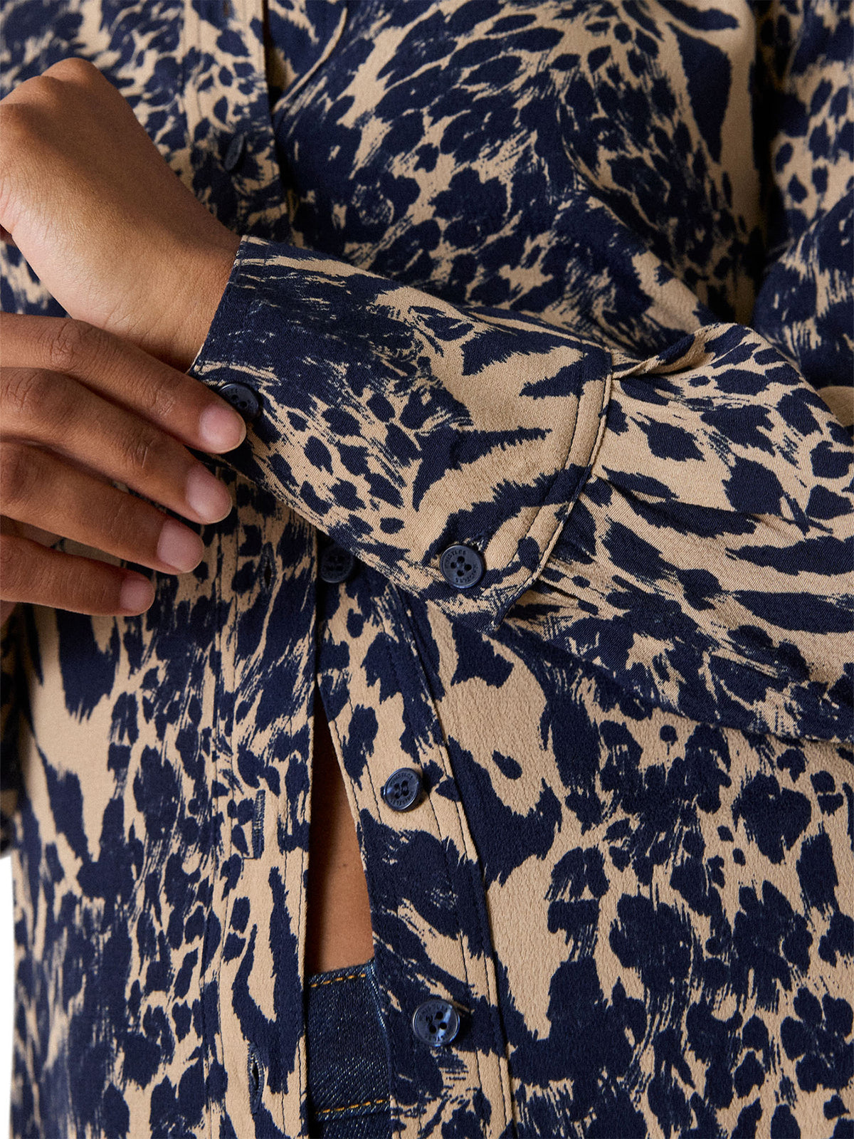 Patchwork Leopard Print Shirt