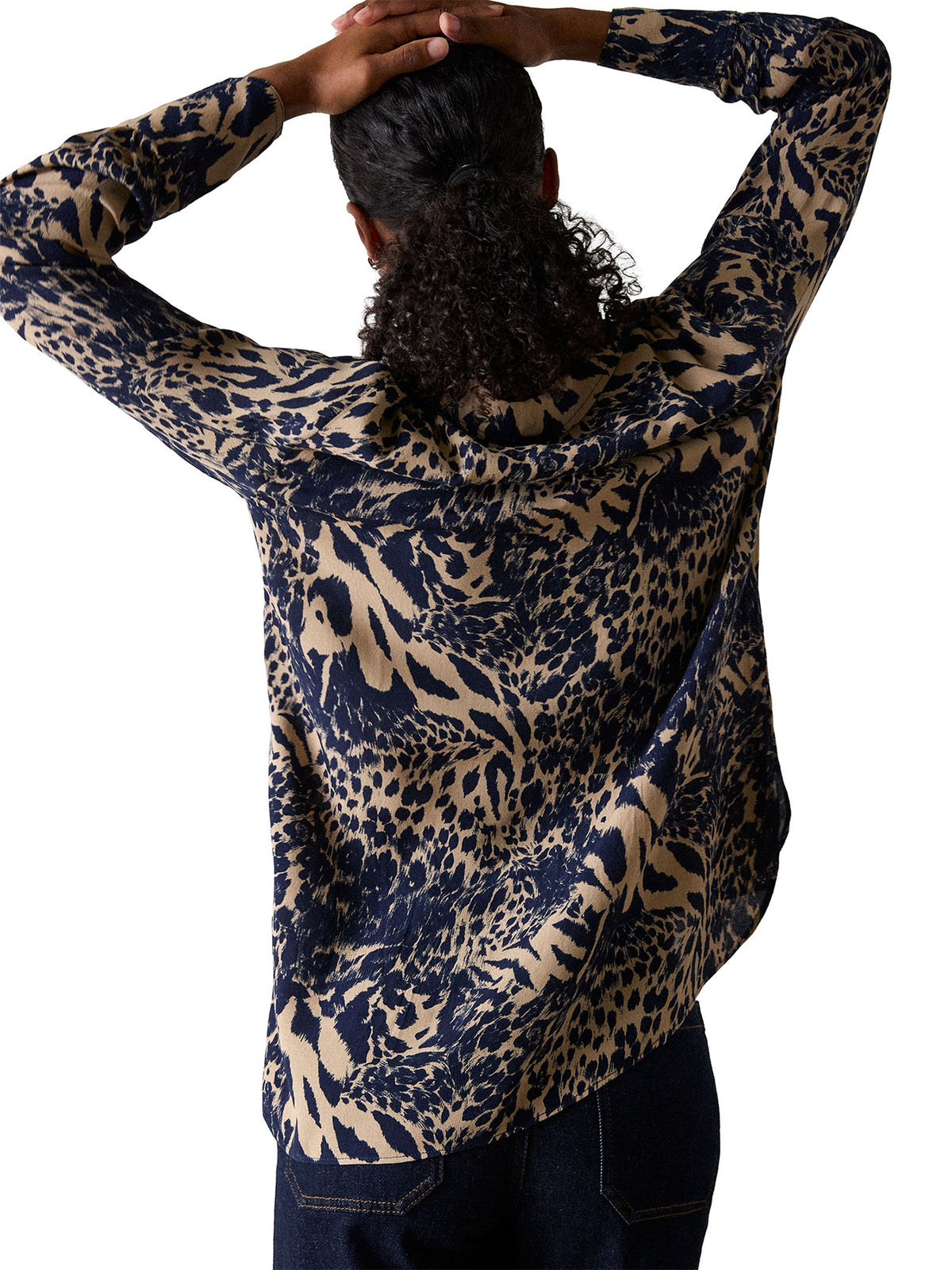 Patchwork Leopard Print Shirt