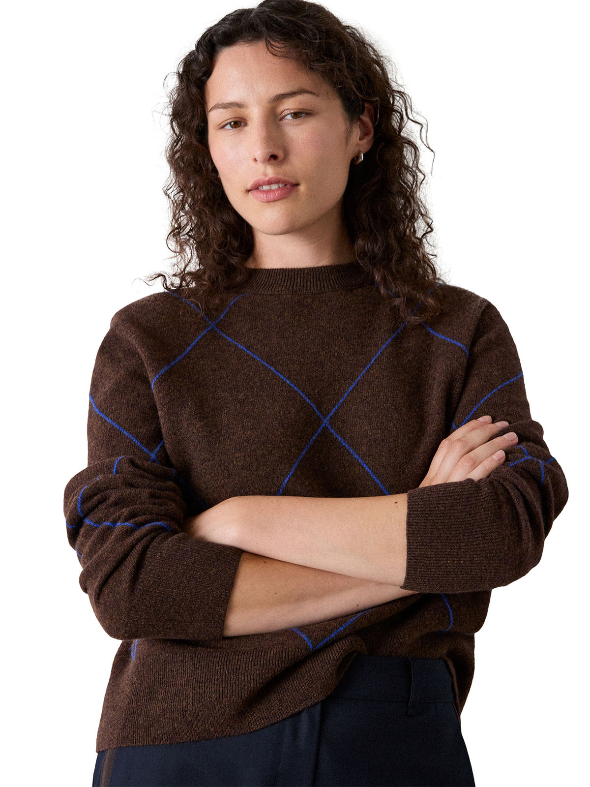 WOOL CONTRAST DIAMOND KNIT