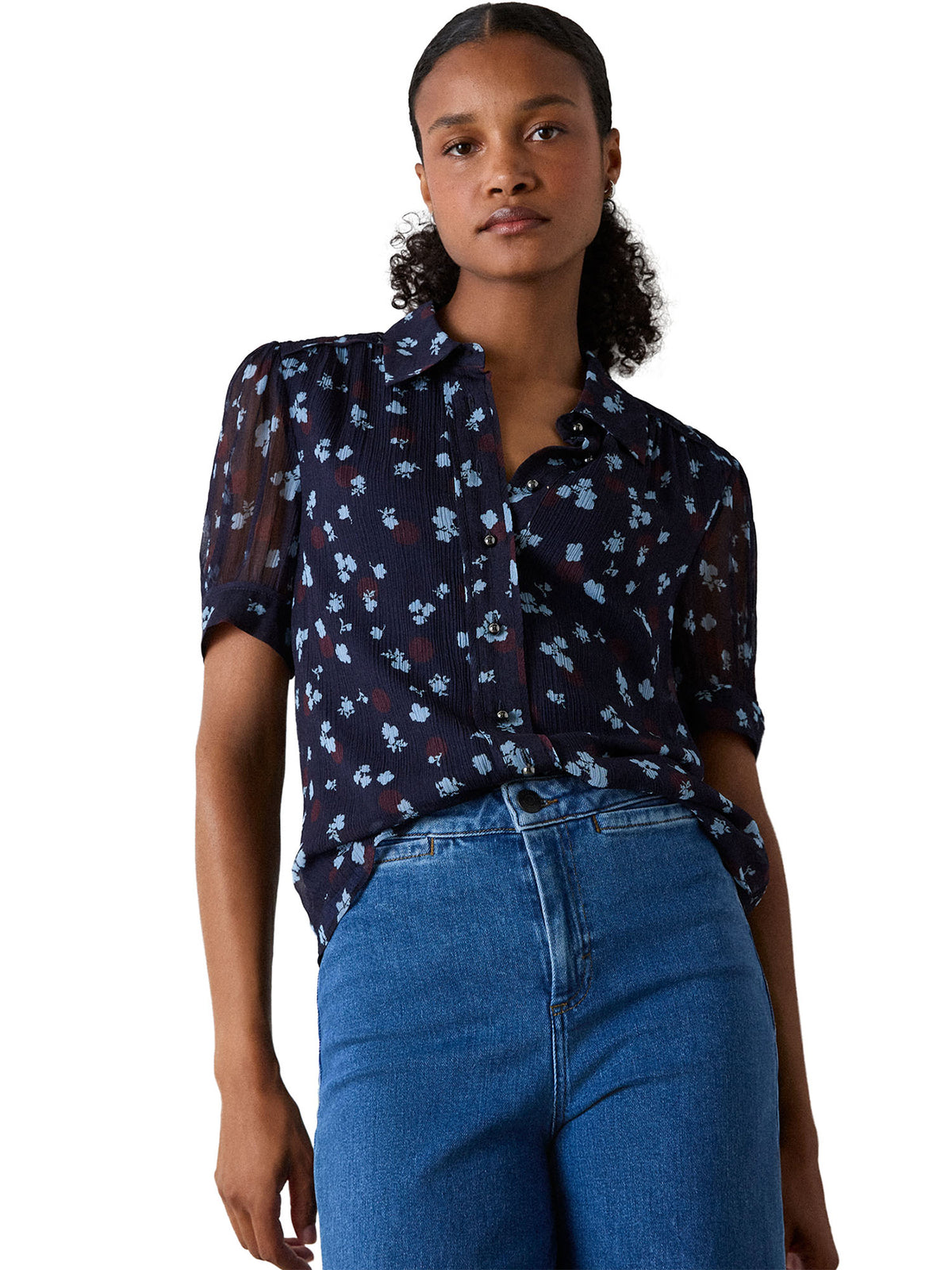 Mixed Dot And Flower Shirt