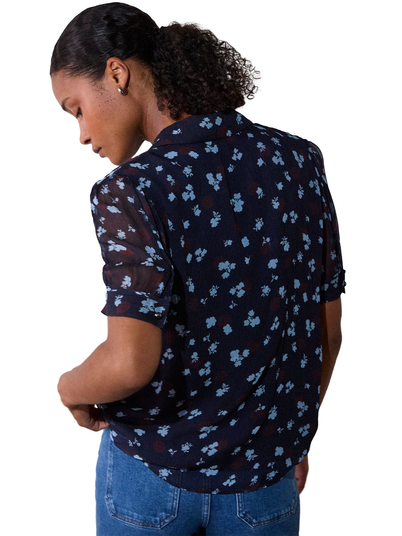 Mixed Dot And Flower Shirt
