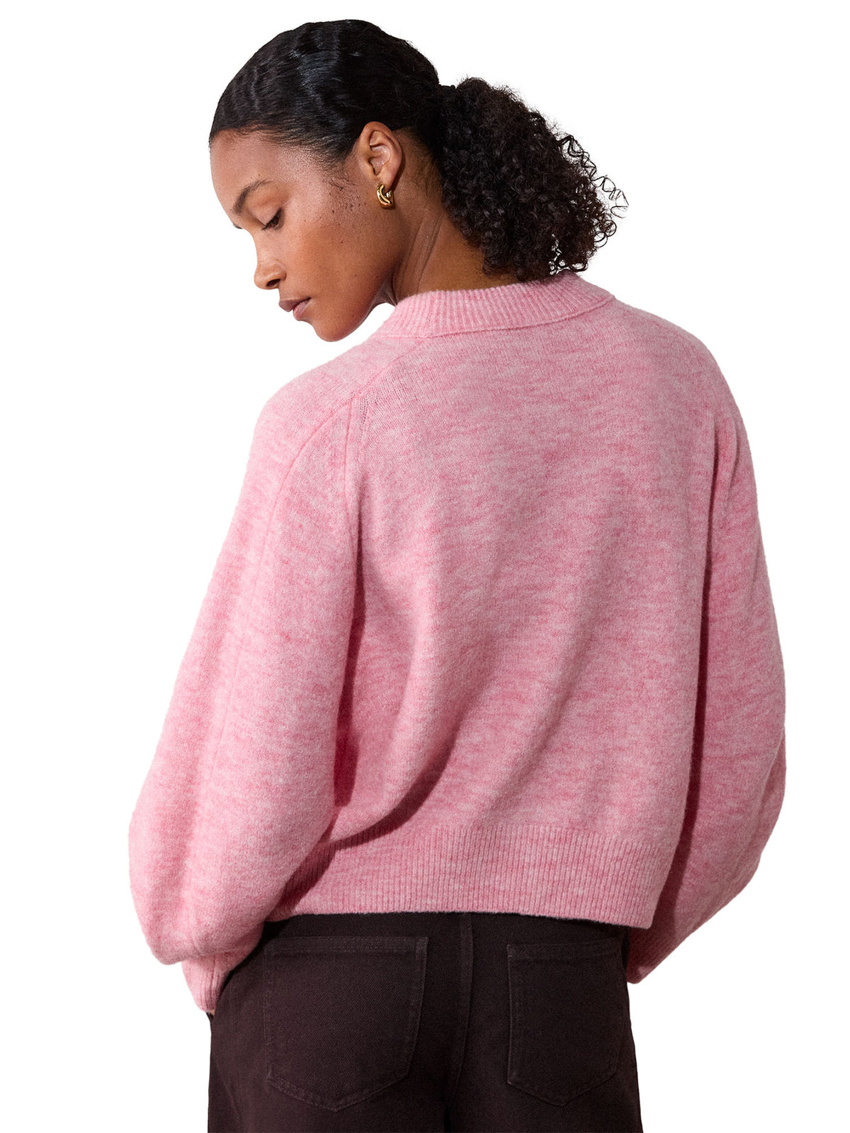Wool Mix Curved Hem Knit