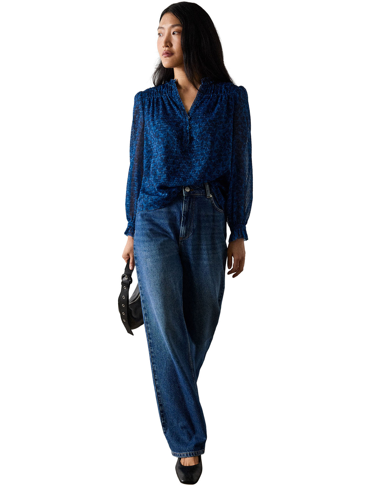 Ditsy Floral Textured Blouse