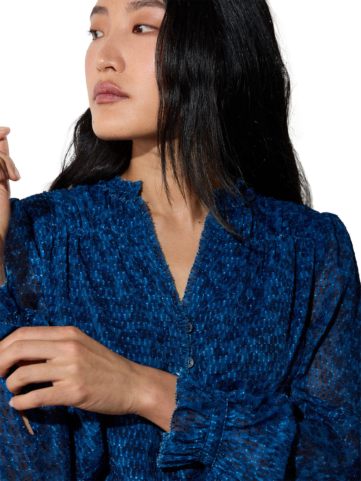 Ditsy Floral Textured Blouse