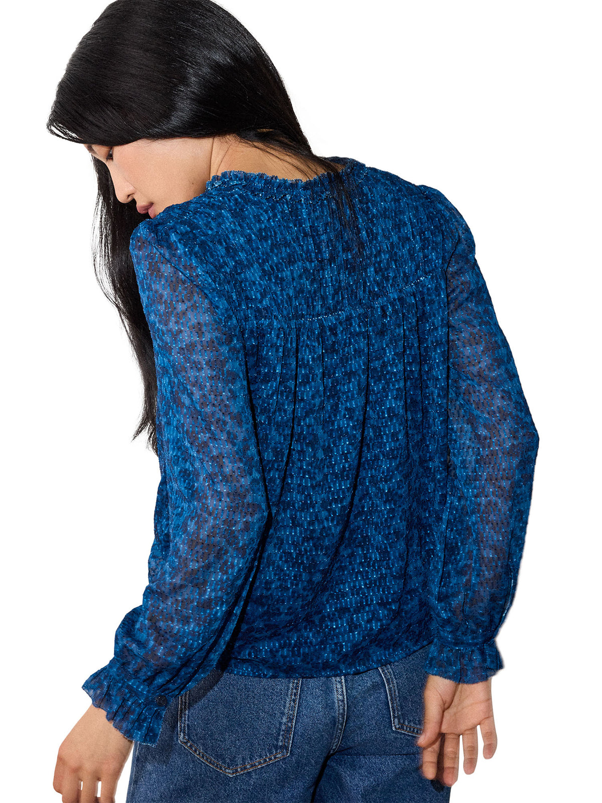 Ditsy Floral Textured Blouse
