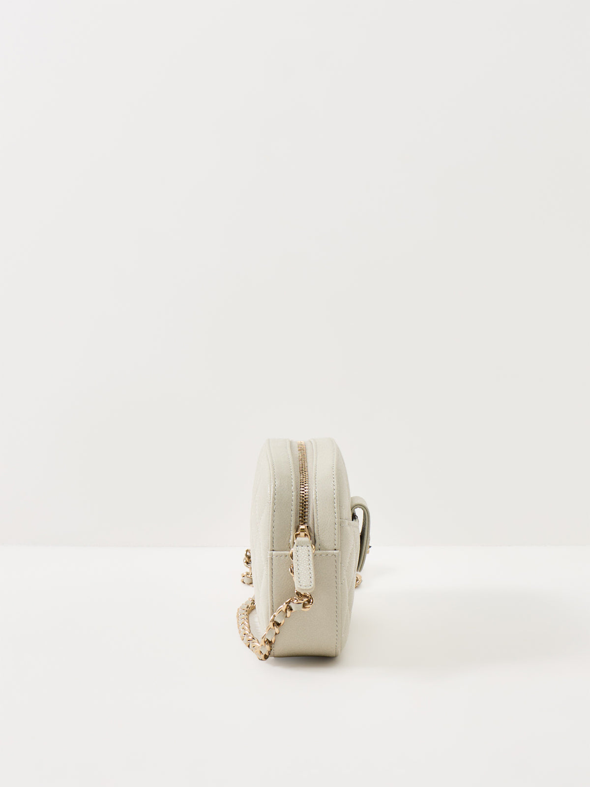 Coach Quilted Grained Calfskin Camera Case Shoulder Bag – White