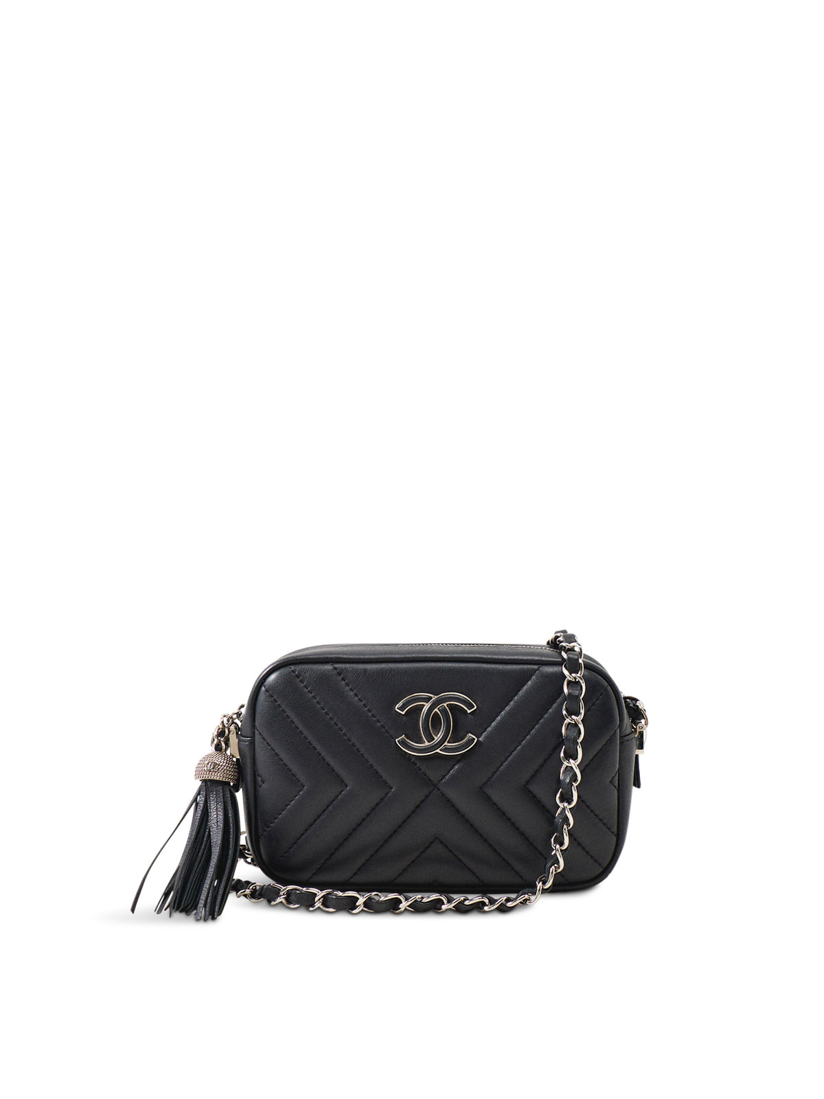 Coach Calfskin Leather Camera Crossbody Bag - Black