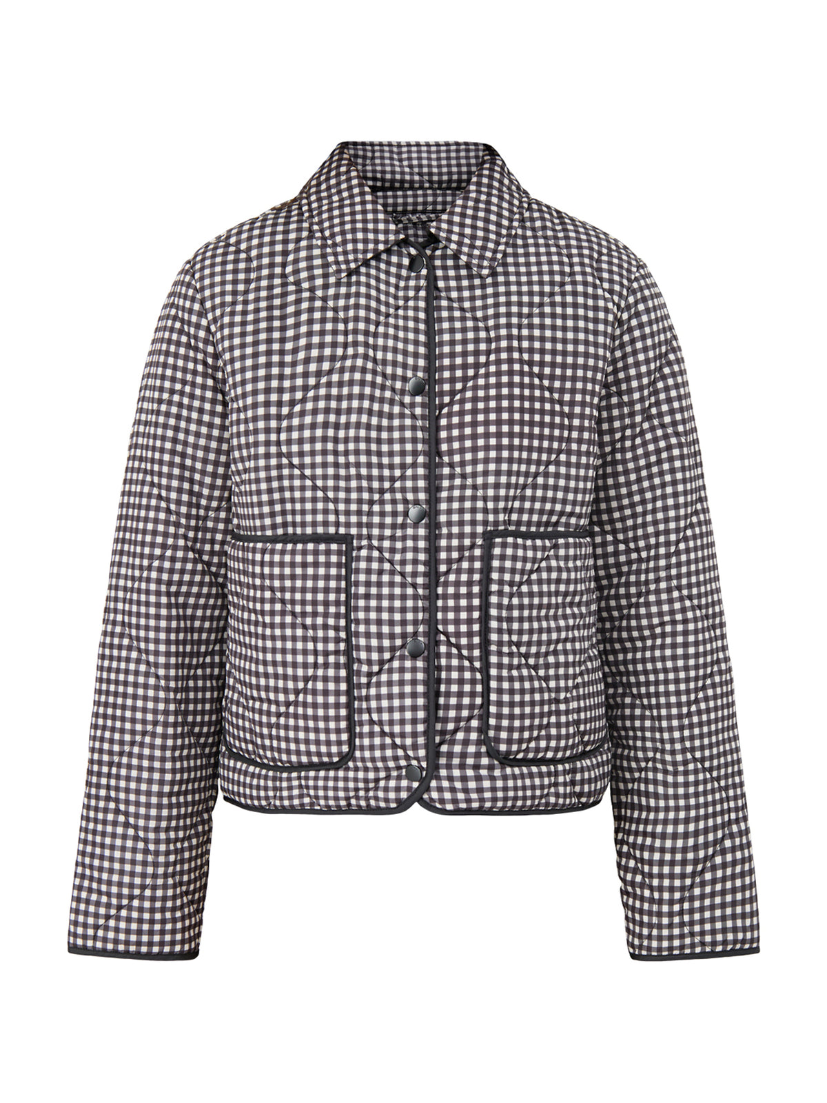 Dottie Check Quilted Jacket – Black & Cream