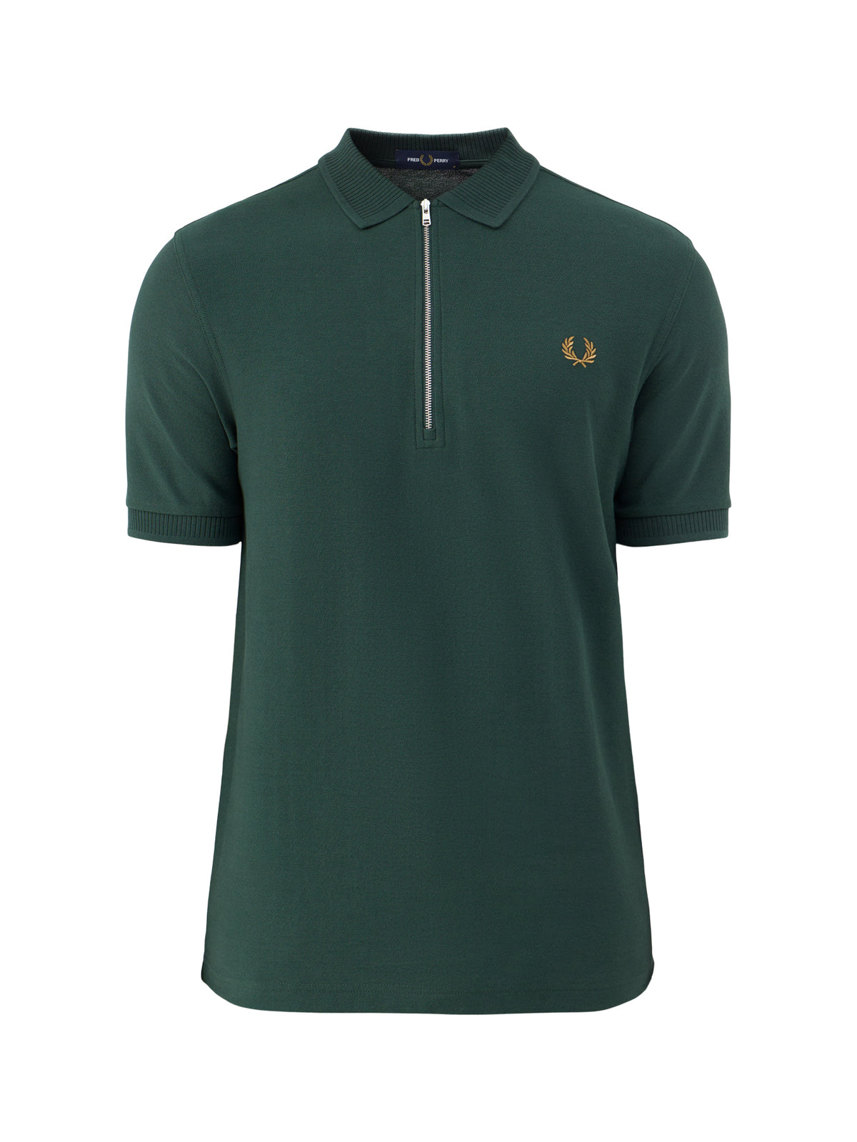 Crepe Piqué Zip Cotton Polo Shirt