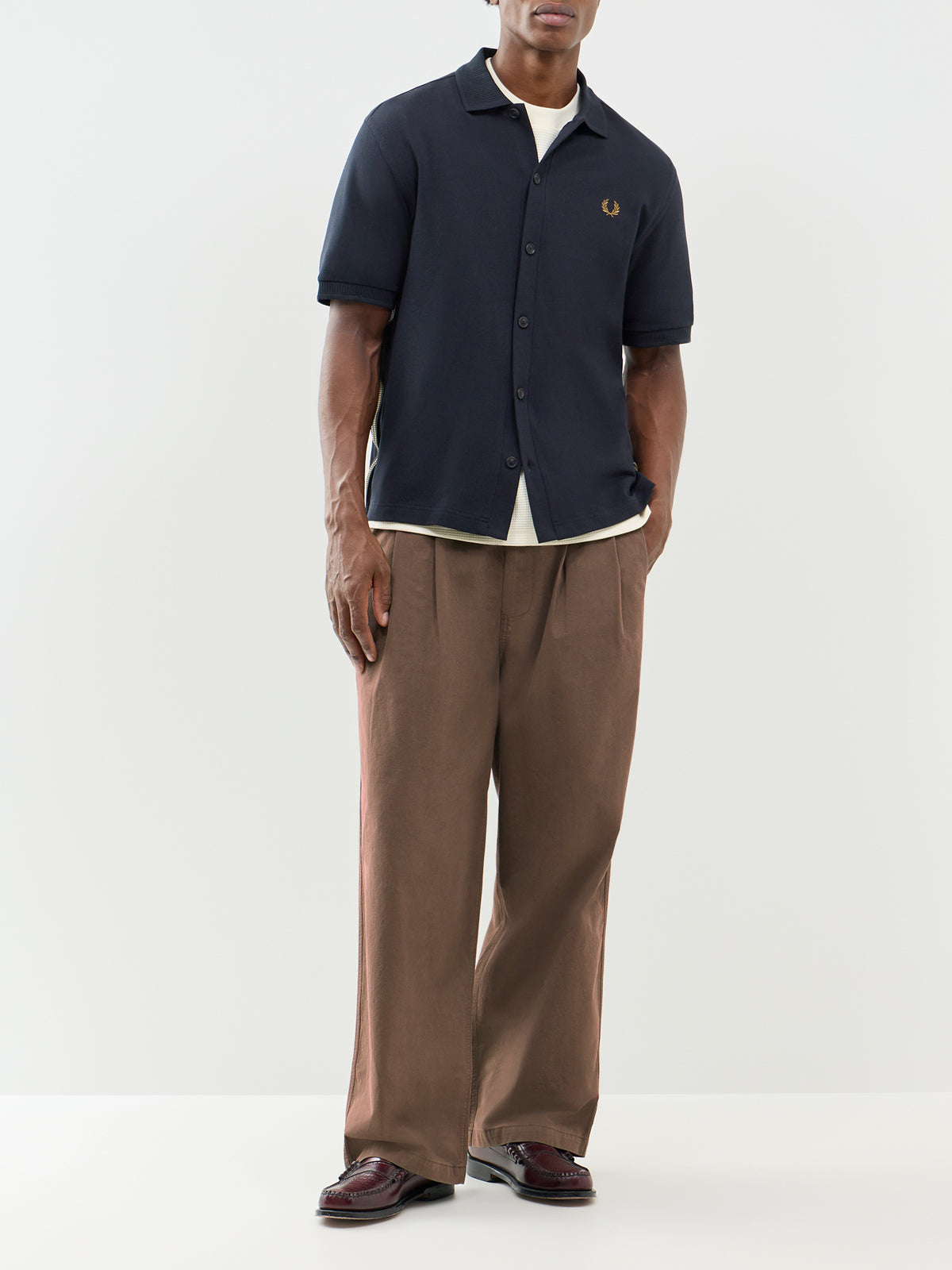 Button Through Cotton Polo Shirt