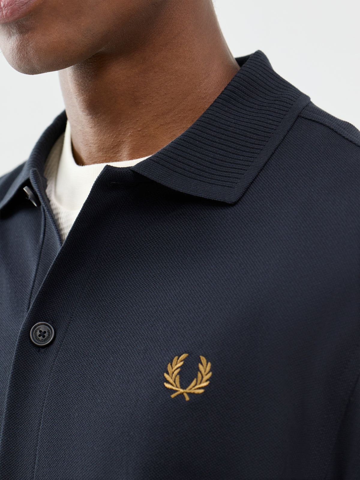 Button Through Cotton Polo Shirt