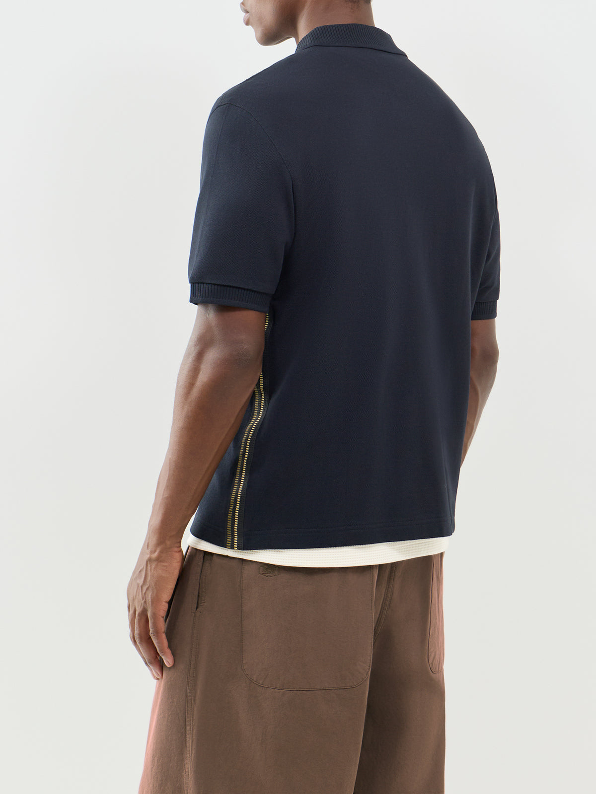 Button Through Cotton Polo Shirt