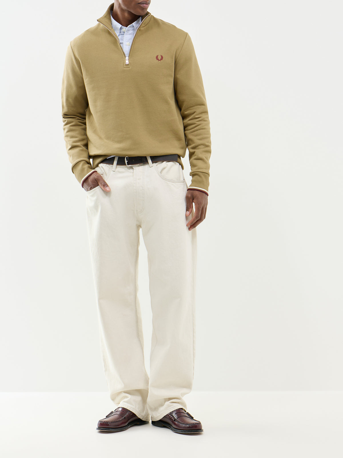 Half Zip  Cotton Sweatshirt