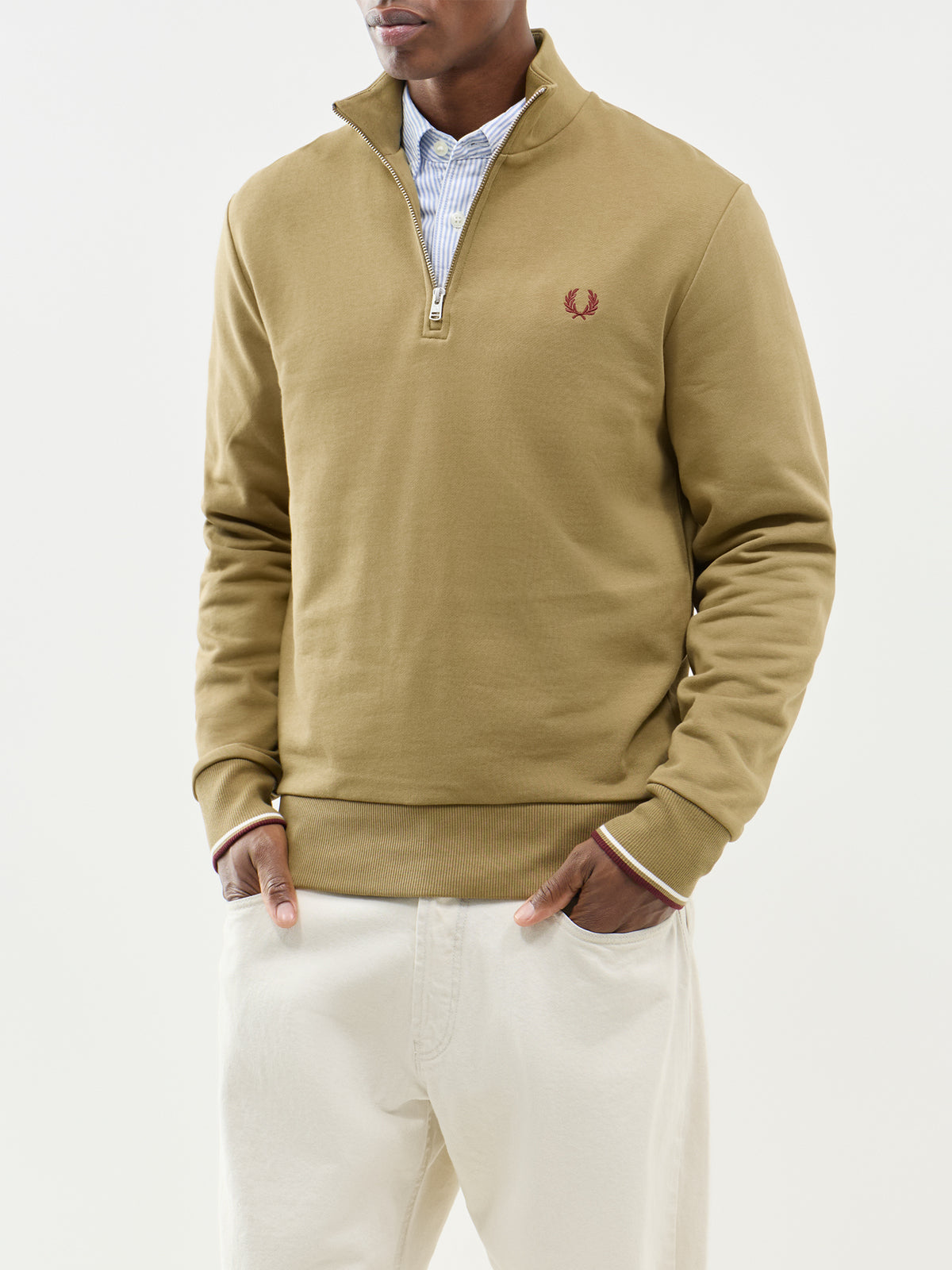 Half Zip  Cotton Sweatshirt
