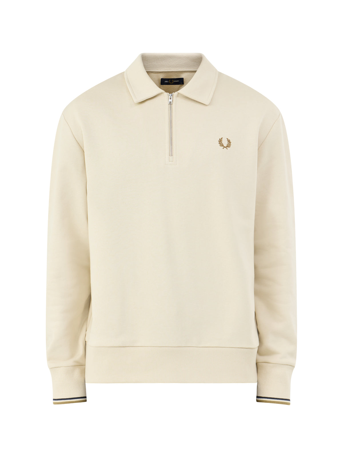 Half Zip Collared  Cotton Sweatshirt