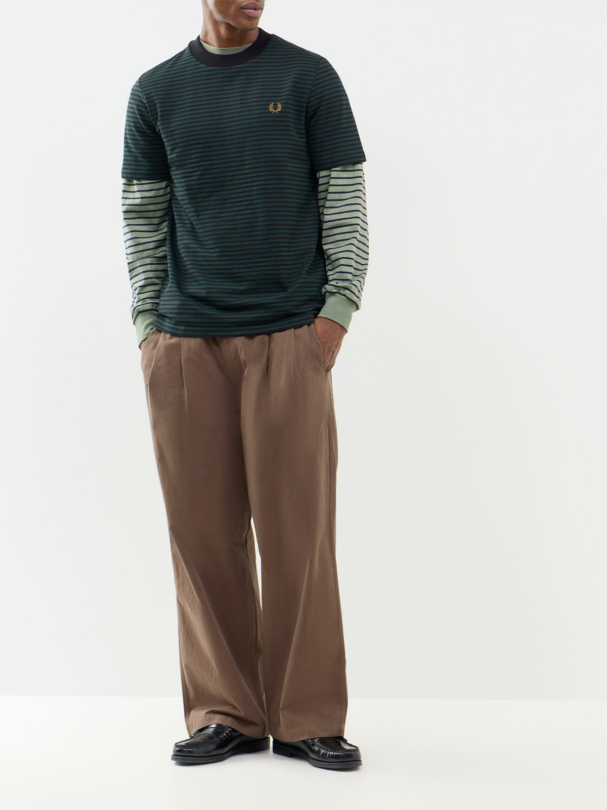 Fine Stripe Heavyweight  Cotton T-Shirt