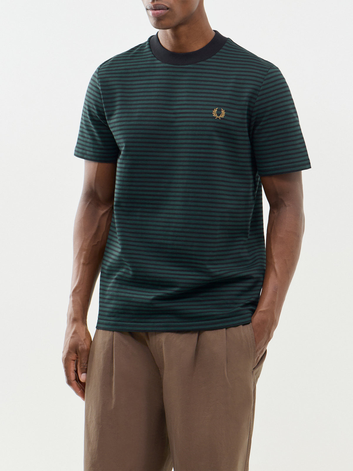 Fine Stripe Heavyweight  Cotton T-Shirt