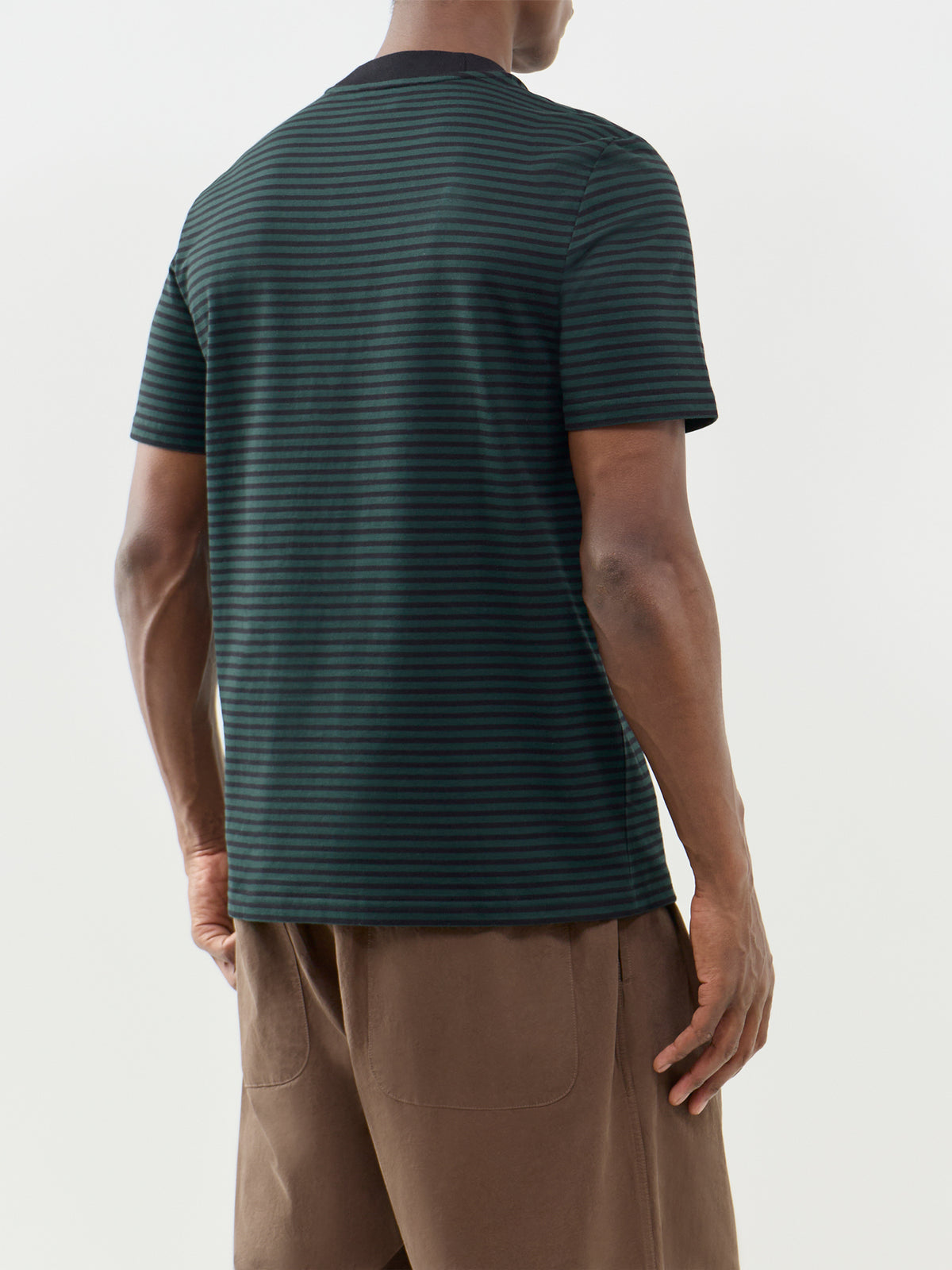 Fine Stripe Heavyweight  Cotton T-Shirt