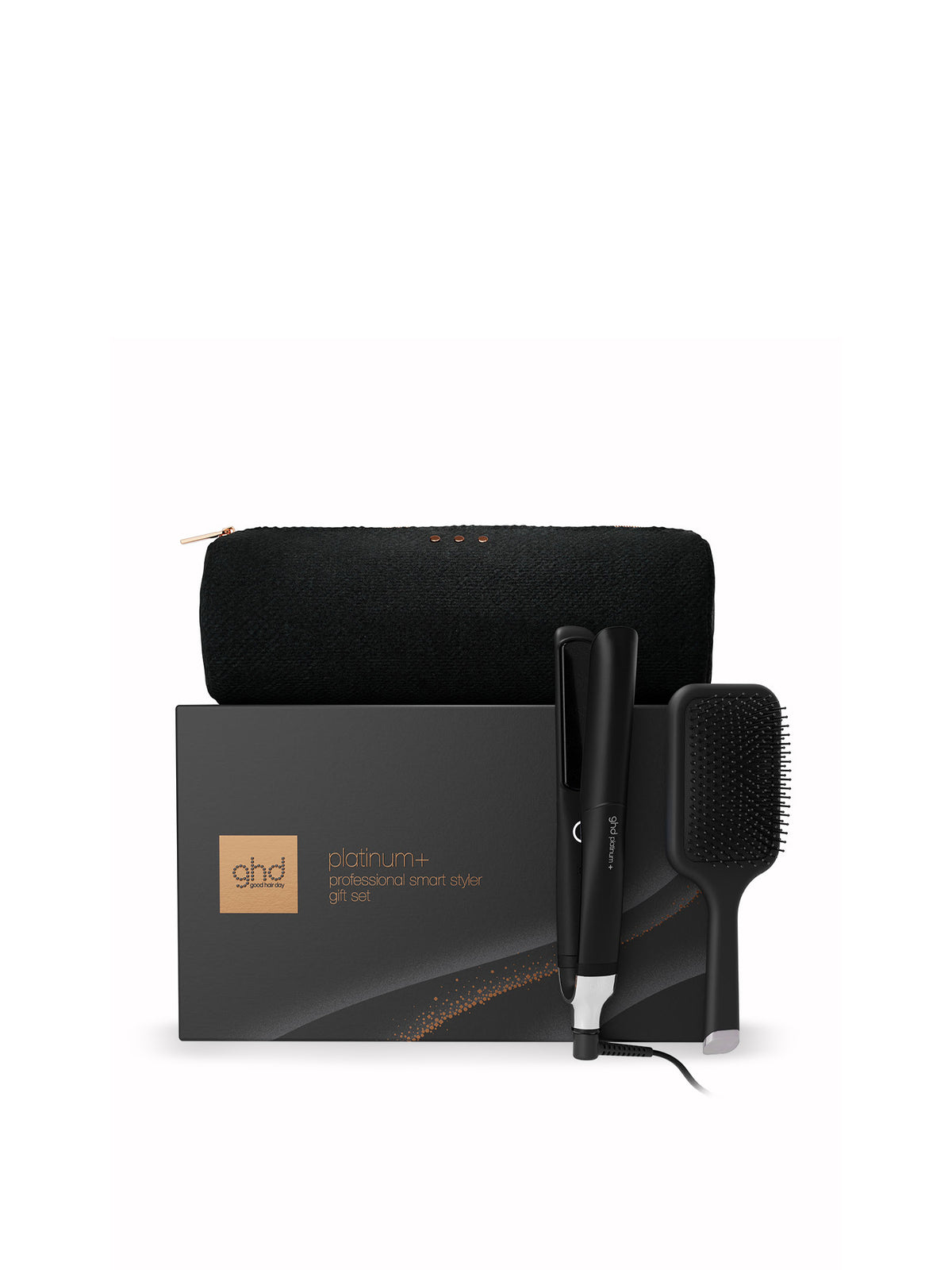 ghd Platinum+ Hair Straightener Festive Gift Set in Black