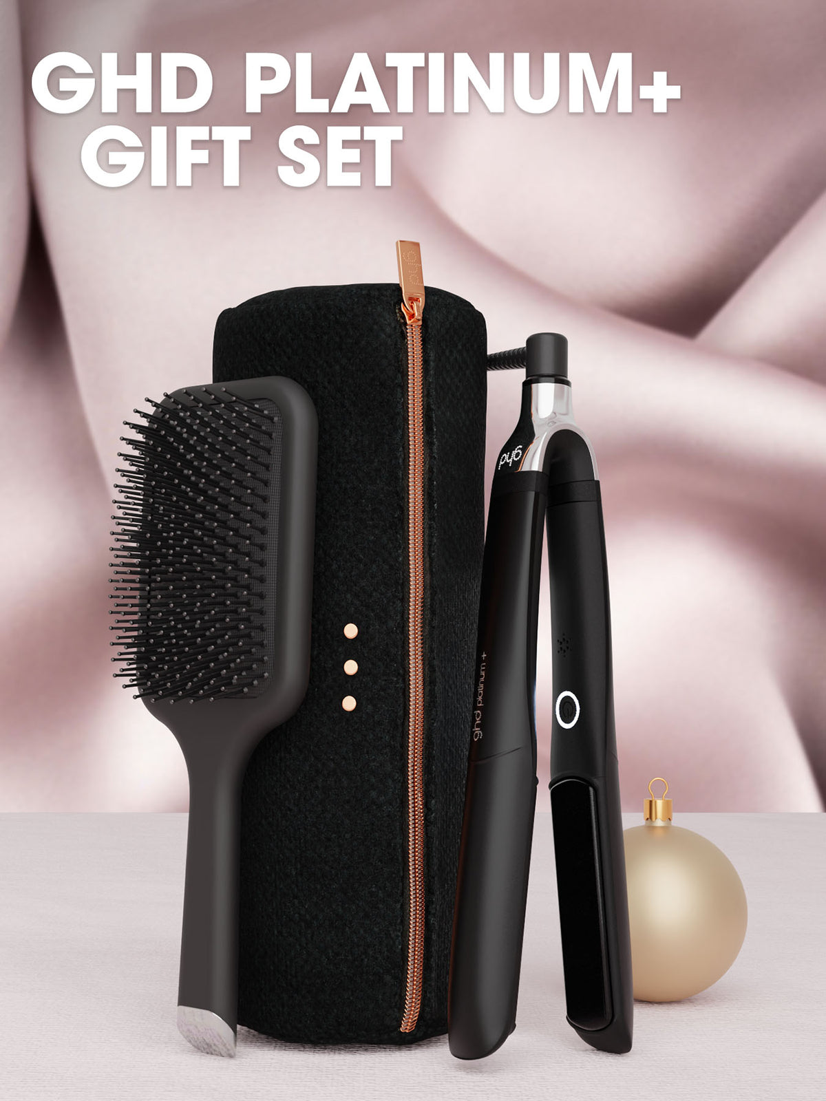 ghd Platinum+ Hair Straightener Festive Gift Set in Black