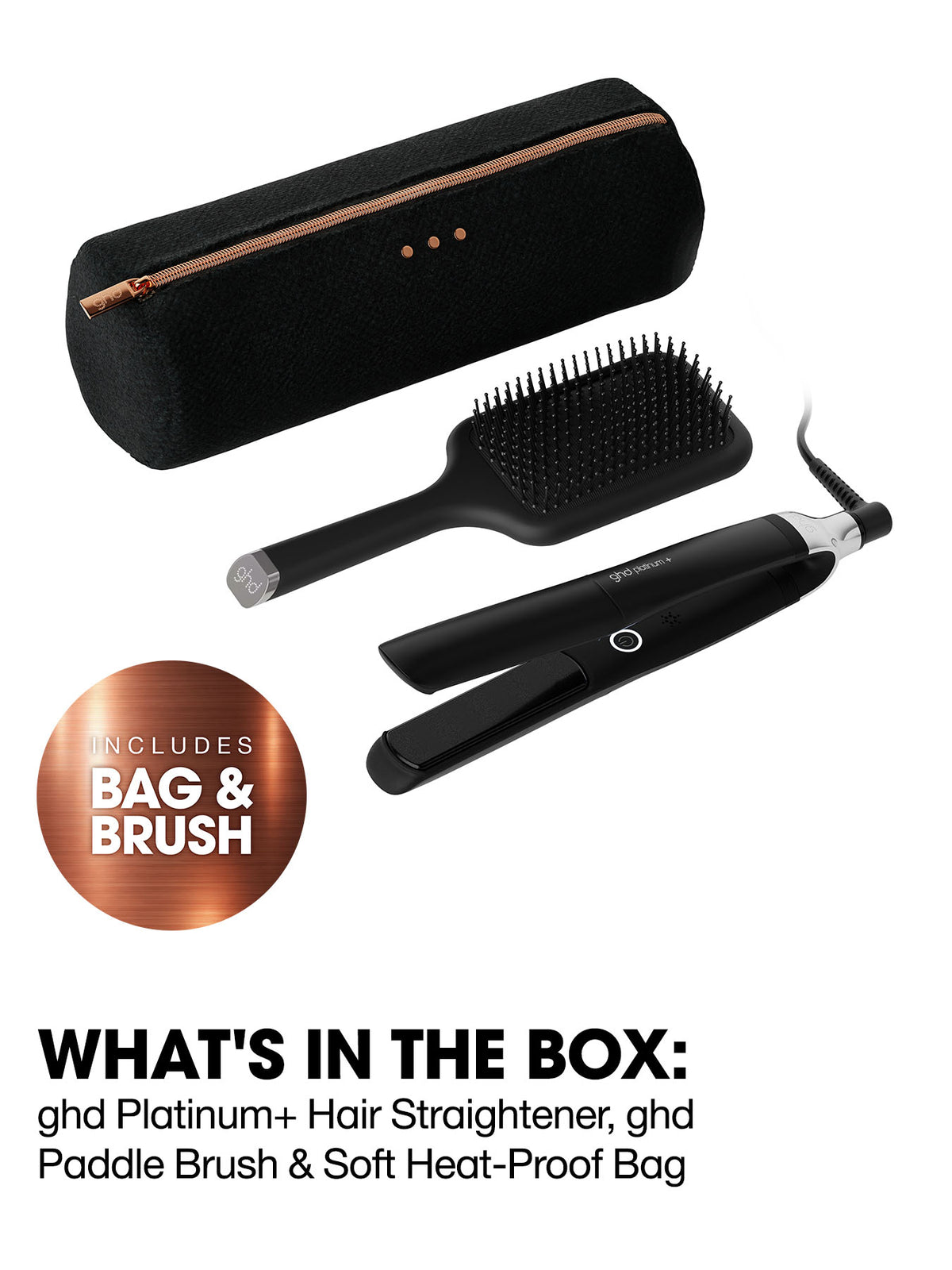 ghd Platinum+ Hair Straightener Festive Gift Set in Black