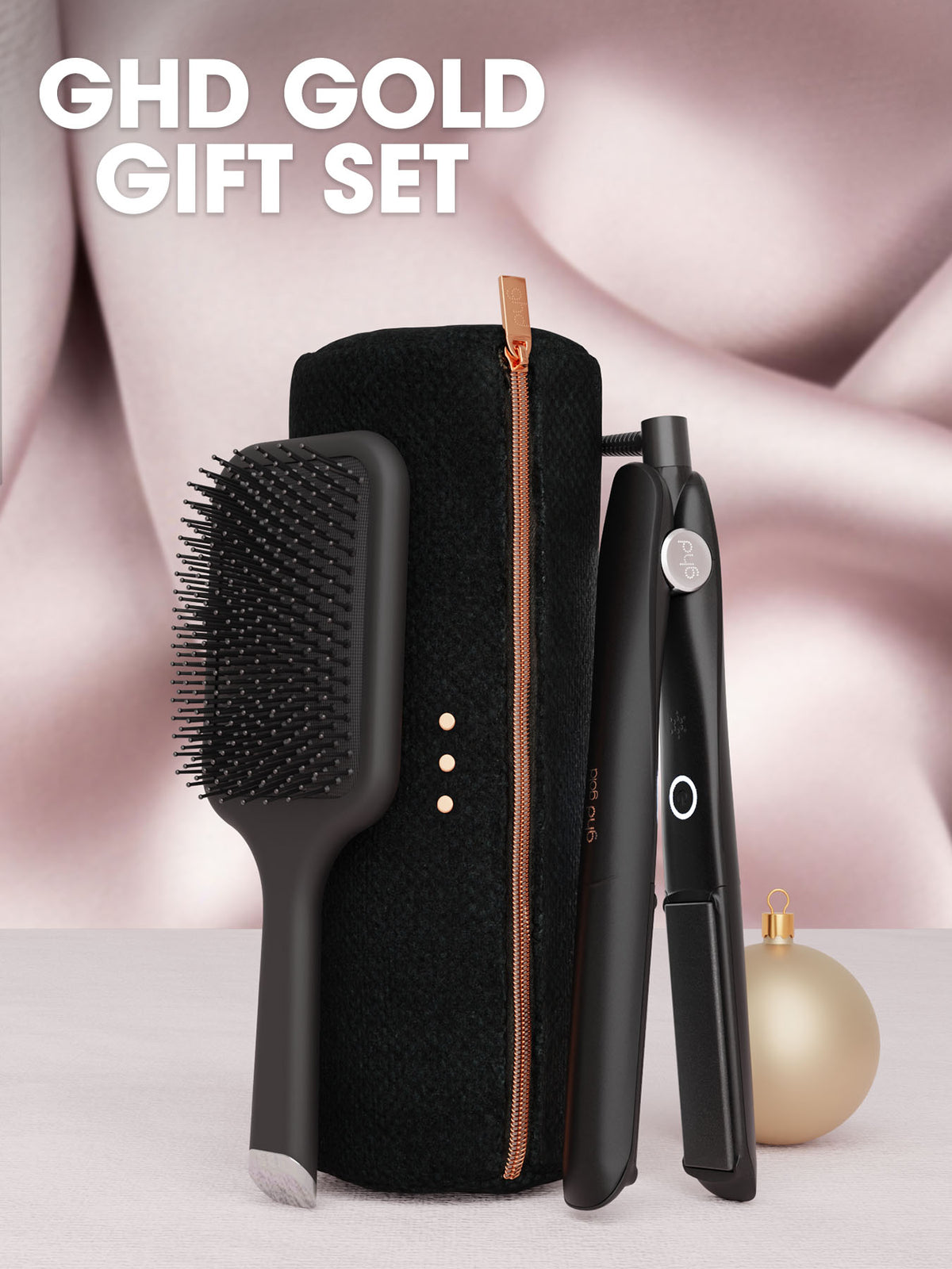 Gold® Hair Straightener Festive Gift Set in Black