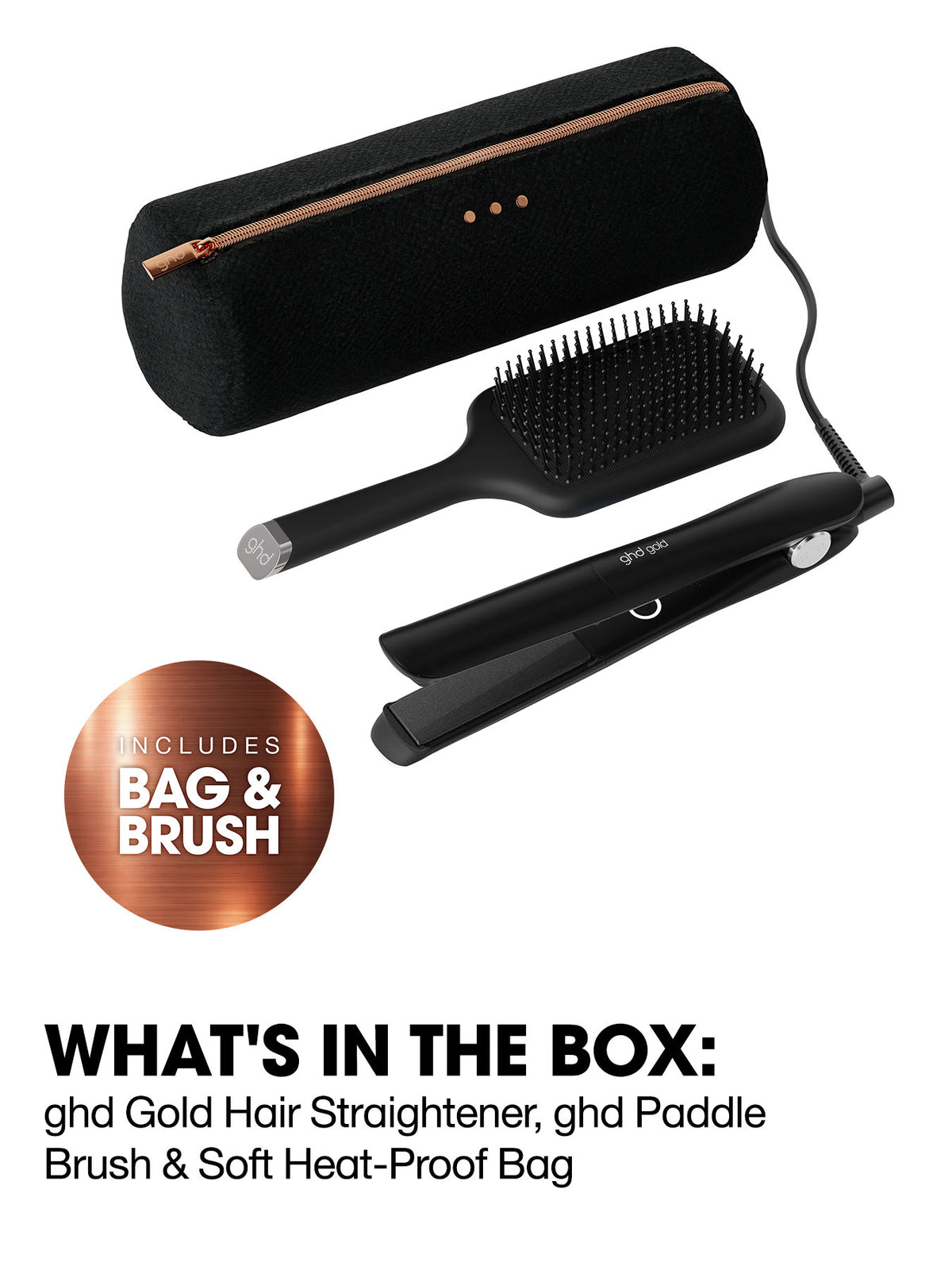 Gold® Hair Straightener Festive Gift Set in Black