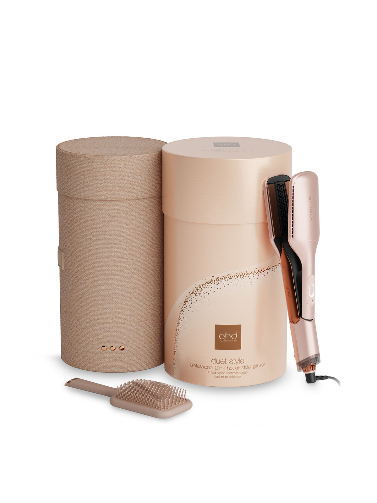 ghd Duet Blowdry 2-in-1 Hair Dryer Brush Festive Gift Set In Cashmere Beige