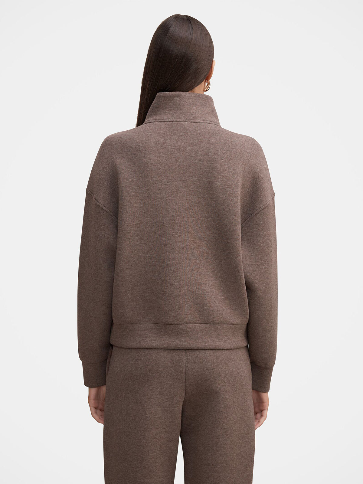 Viscose Hattie Zip Front Lounge Jumper - Mocha Mist